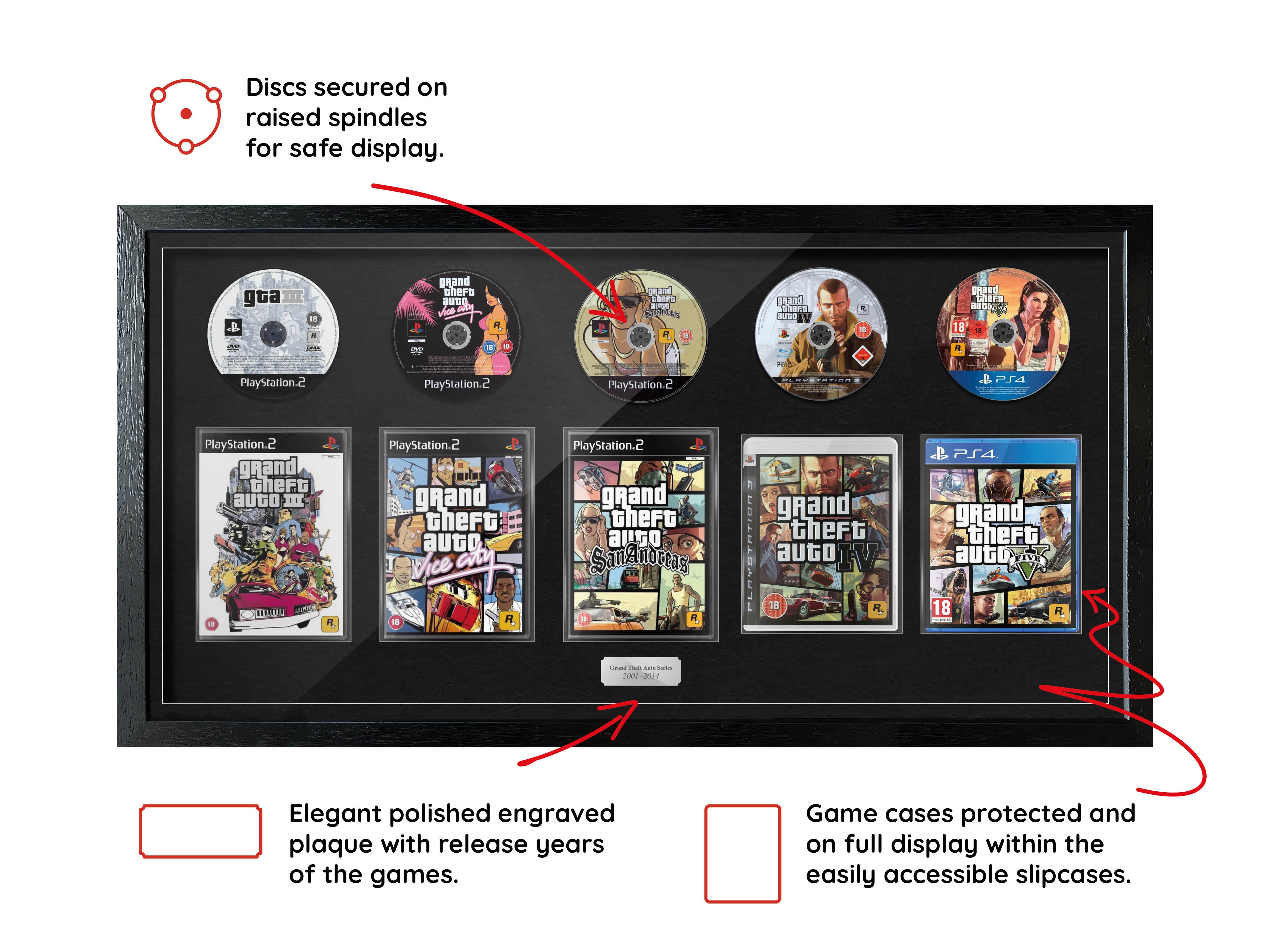 The GTA Series (PlayStation) Exhibition Range Framed Games - Frame-A-Game