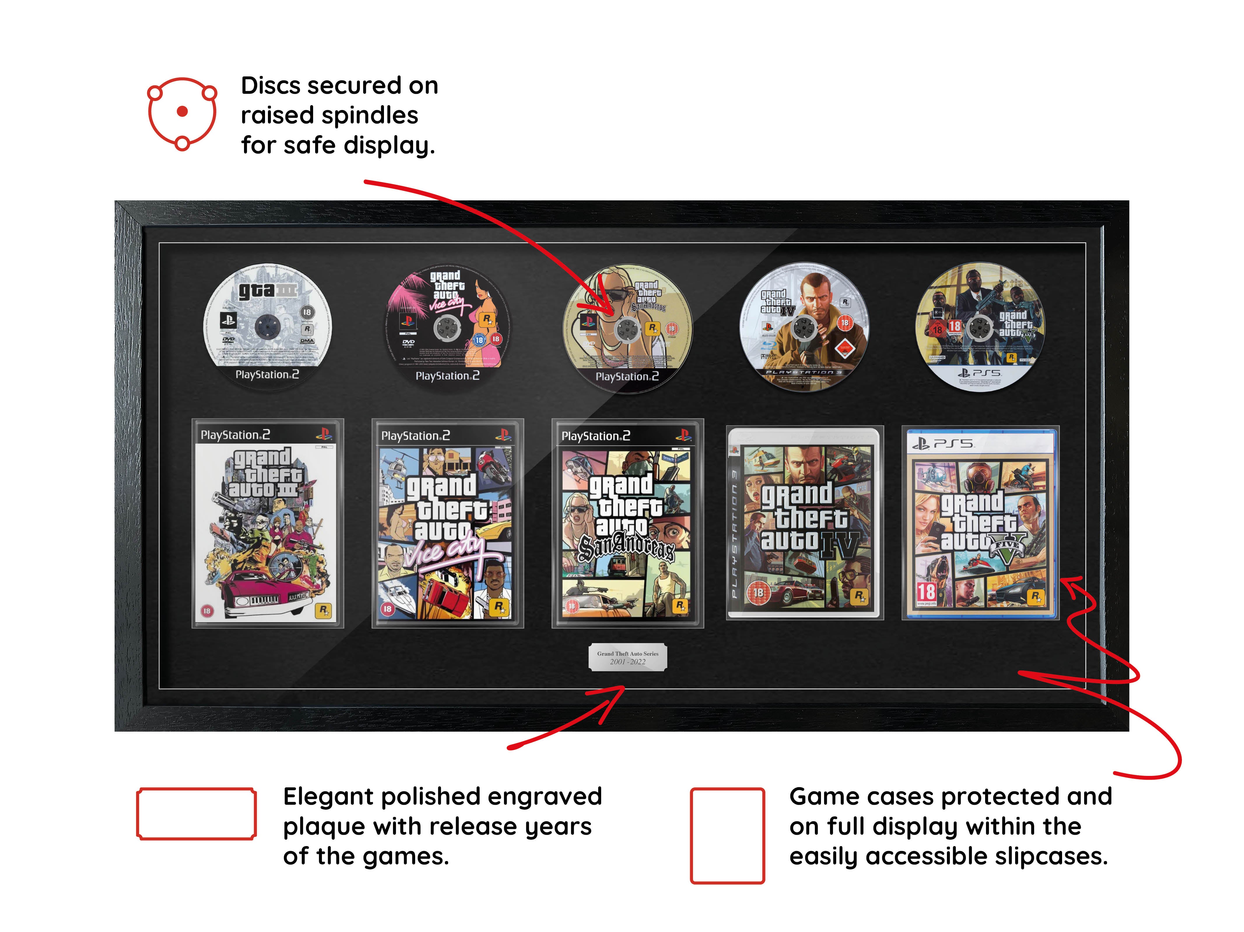 The GTA Series (PlayStation) Exhibition Range Framed Games - Frame-A-Game
