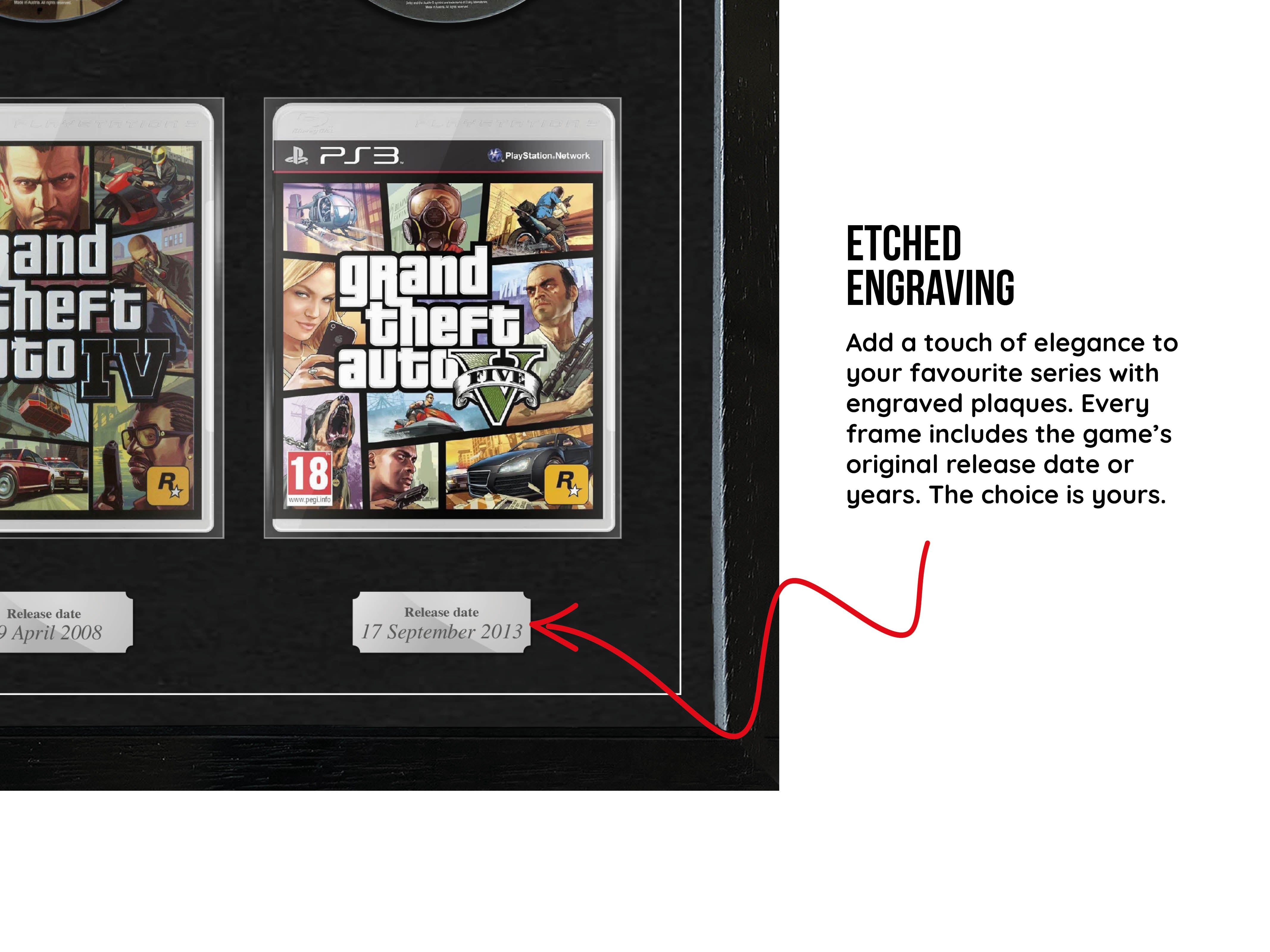 The GTA Series (PlayStation) Exhibition Range Framed Games - Frame-A-Game