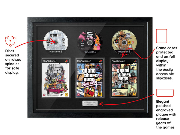 The Grand Theft Auto Trilogy (PS2) Exhibition Range Framed Games - Frame-A-Game