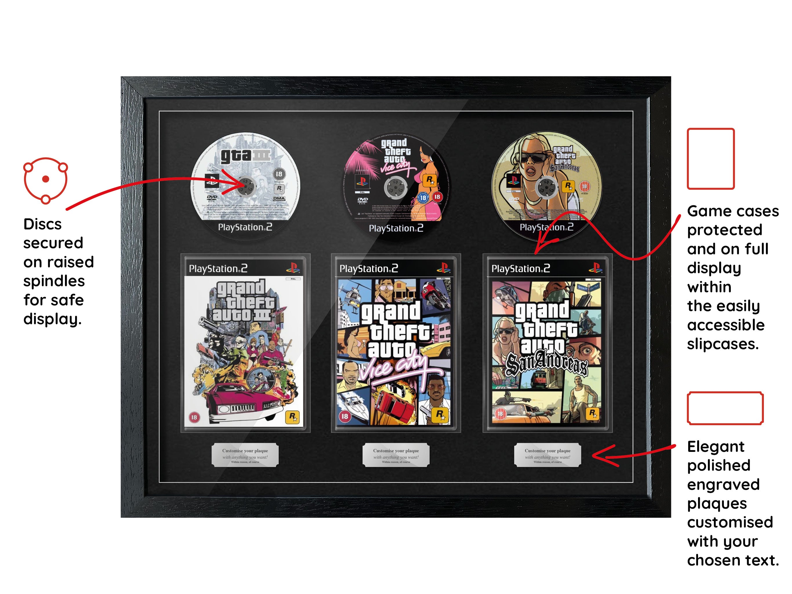 The Grand Theft Auto Trilogy (PS2) Exhibition Range Framed Games - Frame-A-Game