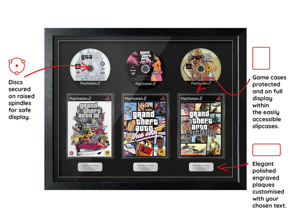 The Grand Theft Auto Trilogy (PS2) Exhibition Range Framed Games - Frame-A-Game