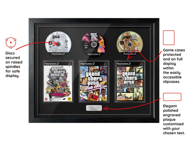 The Grand Theft Auto Trilogy (PS2) Exhibition Range Framed Games - Frame-A-Game
