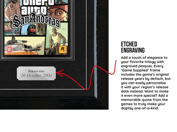 The Grand Theft Auto Trilogy (PS2) Exhibition Range Framed Games - Frame-A-Game