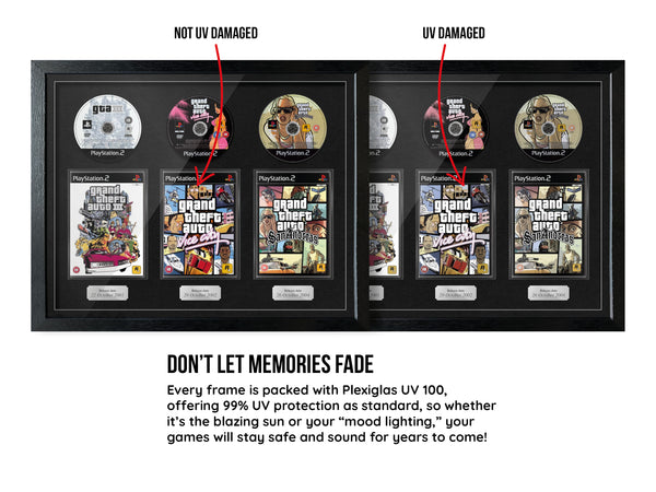The Grand Theft Auto Trilogy (PS2) Exhibition Range Framed Games - Frame-A-Game