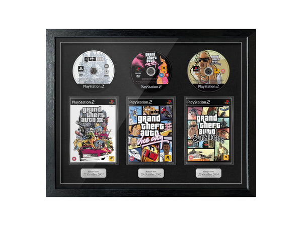 The Grand Theft Auto Trilogy (PS2) Exhibition Range Framed Games - Frame-A-Game