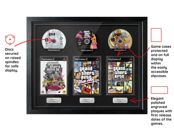 The Grand Theft Auto Trilogy (PS2) Exhibition Range Framed Games - Frame-A-Game