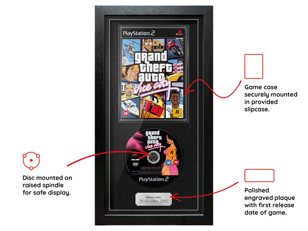 Grand Theft Auto: Vice City (PS2) Expo Pro Range Framed Game - Frame-A-Game