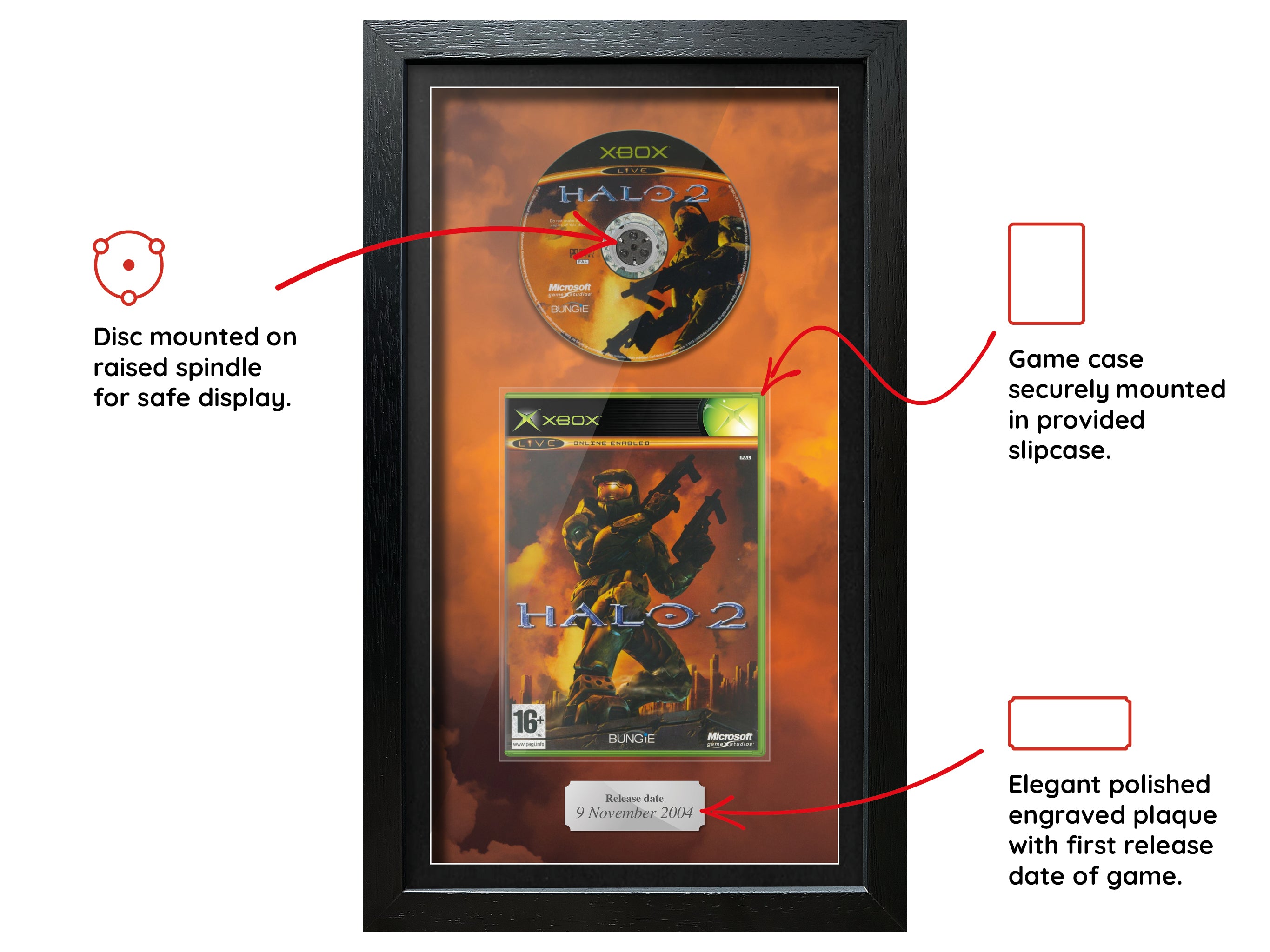 Halo 2 (Xbox) Inspired By Exhibition Range Framed Game - Frame-A-Game