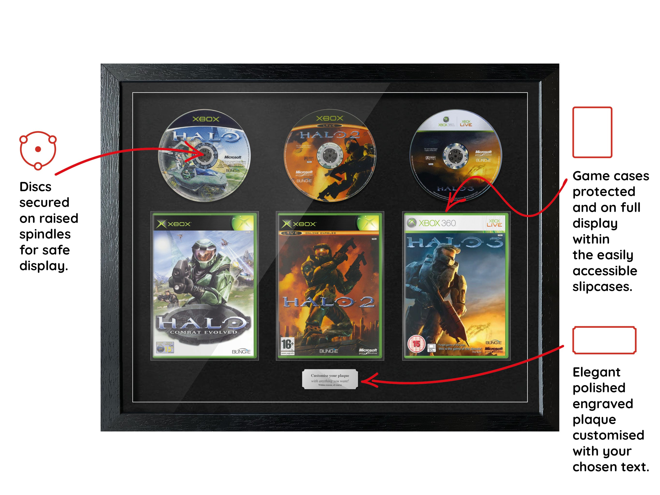 The Halo Trilogy (Xbox) Exhibition Range Framed Games - Frame-A-Game