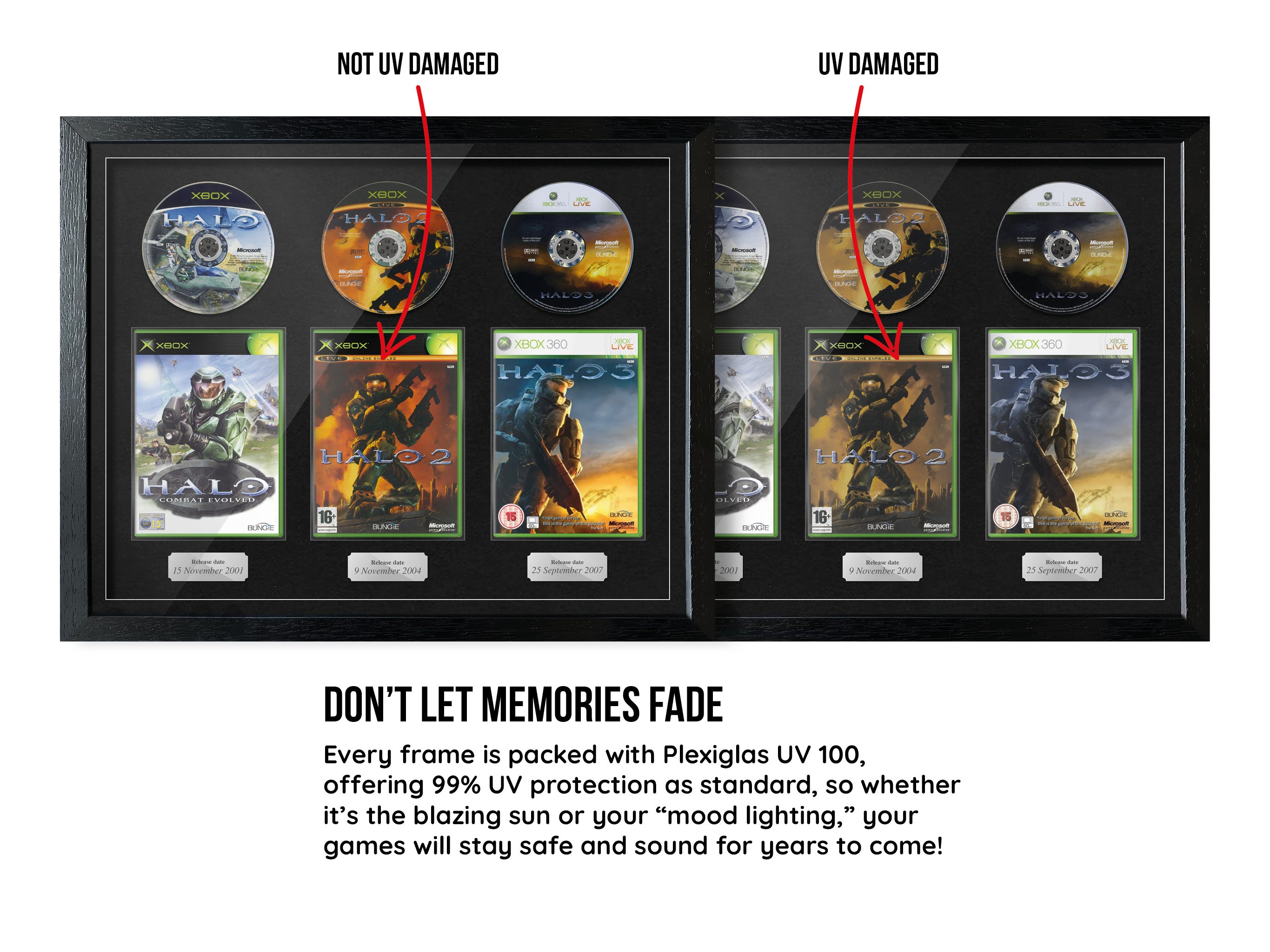 The Halo Trilogy (Xbox) Exhibition Range Framed Games - Frame-A-Game