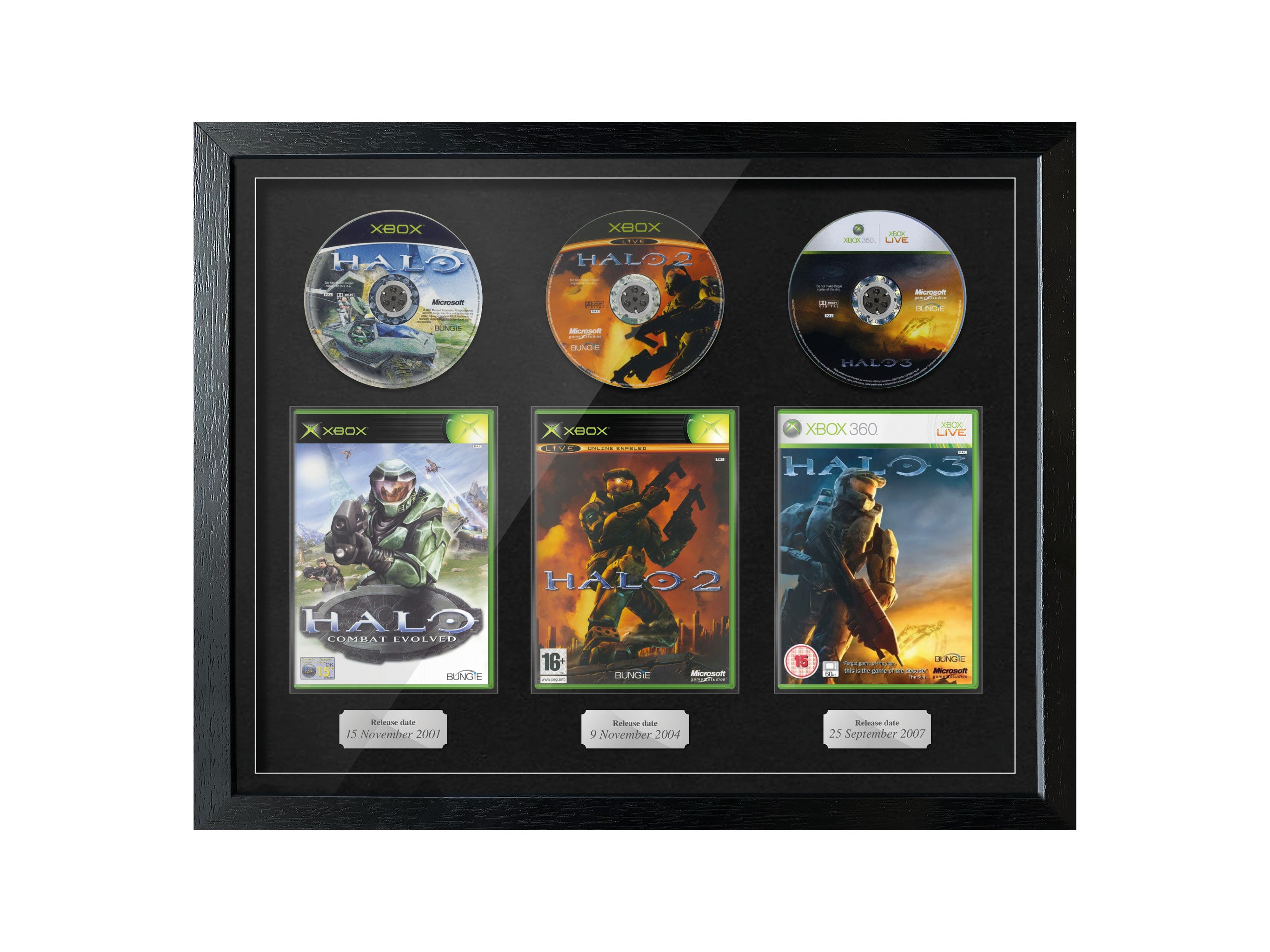 The Halo Trilogy (Xbox) Exhibition Range Framed Games - Frame-A-Game