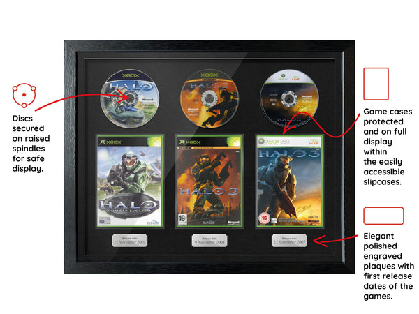 The Halo Trilogy (Xbox) Exhibition Range Framed Games - Frame-A-Game