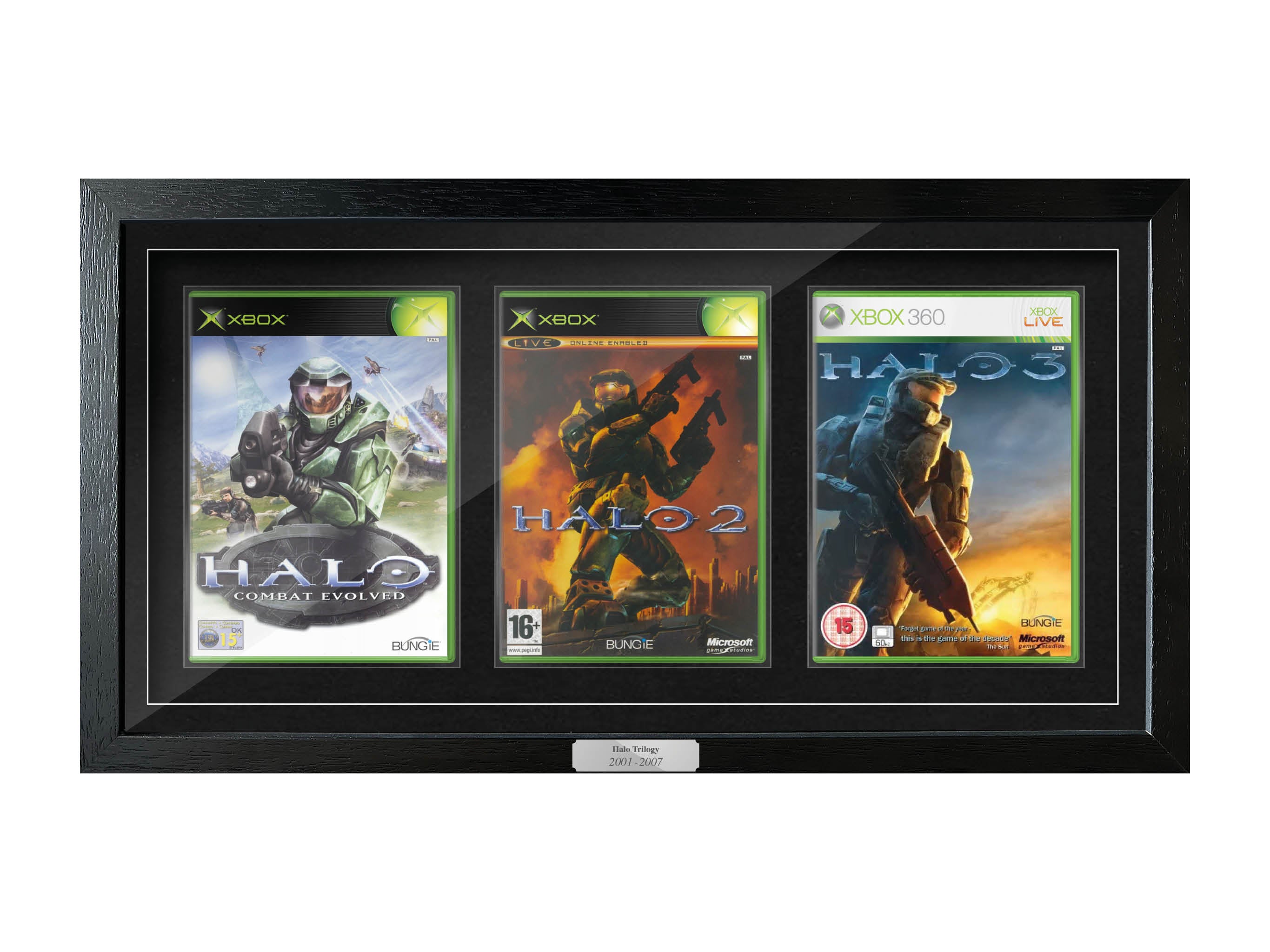 The Halo Trilogy (Xbox) Exhibition Range Framed Games - Frame-A-Game