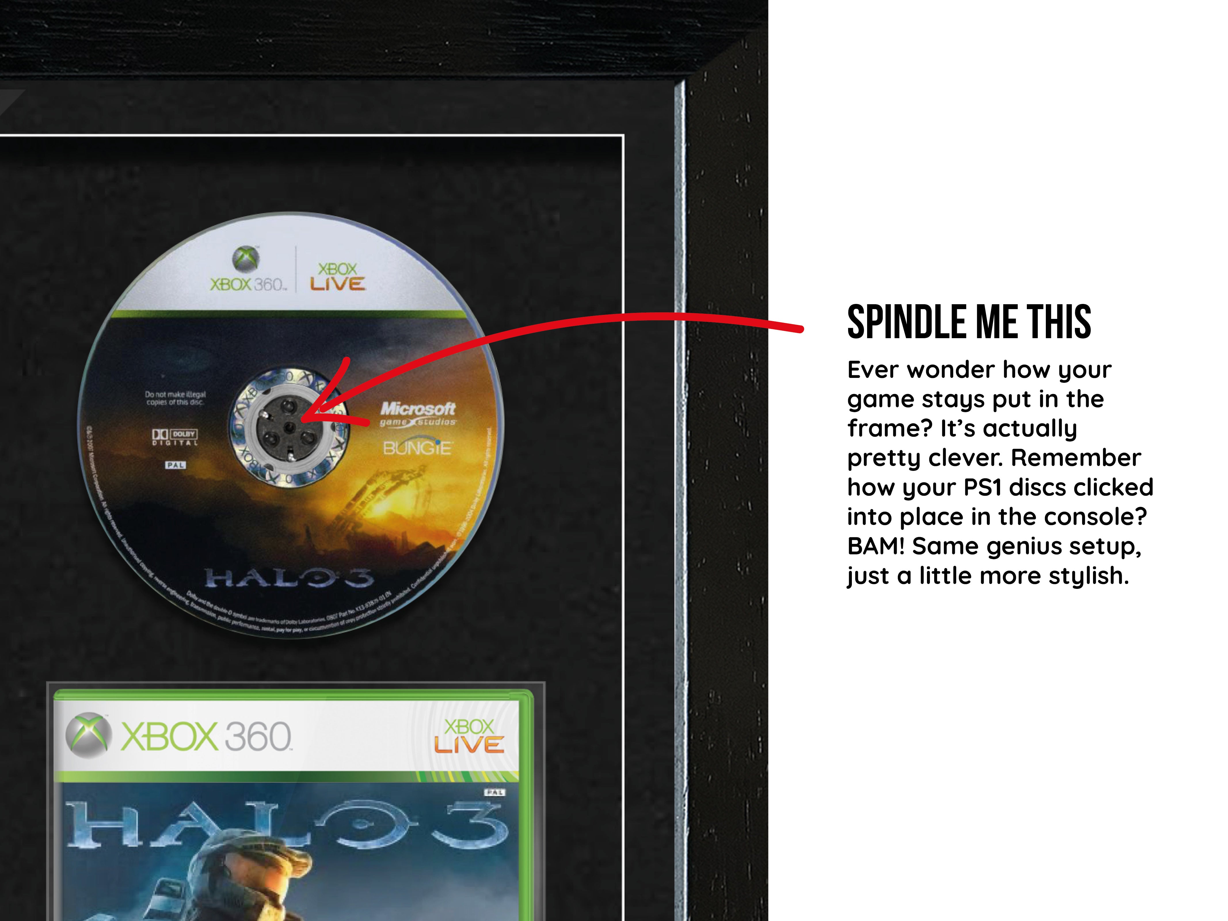 The Halo Trilogy + Map Pack (Xbox) Quadrilogy Exhibition Range Framed Games - Frame-A-Game