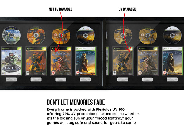 The Halo Trilogy + Map Pack (Xbox) Quadrilogy Exhibition Range Framed Games - Frame-A-Game