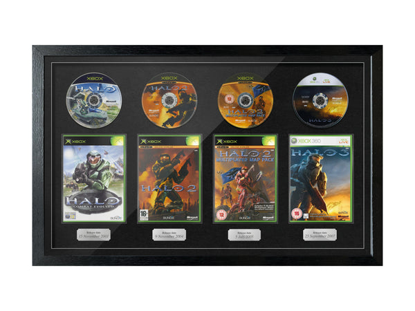 The Halo Trilogy + Map Pack (Xbox) Quadrilogy Exhibition Range Framed Games - Frame-A-Game
