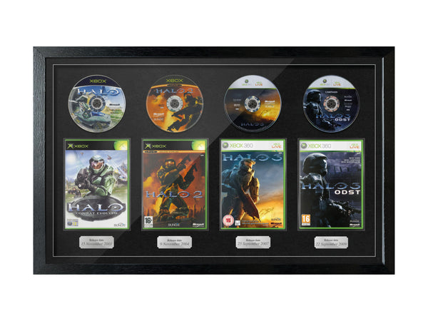 The Halo Trilogy + ODST (Xbox) Quadrilogy Exhibition Range Framed Games - Frame-A-Game