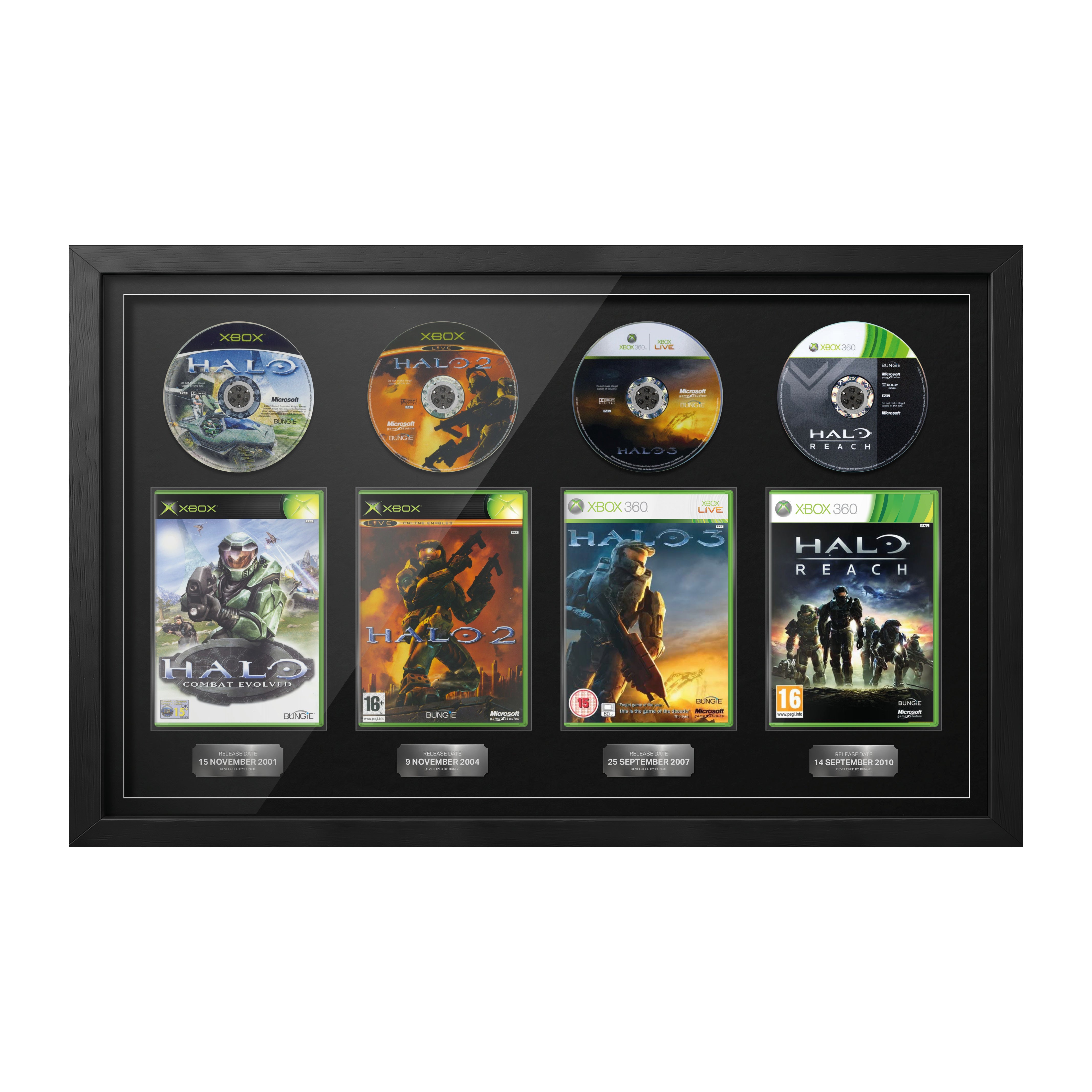 La trilogie Halo + Reach (Xbox) - Jeux encadrés de la gamme d'exposition Quadrilogy 