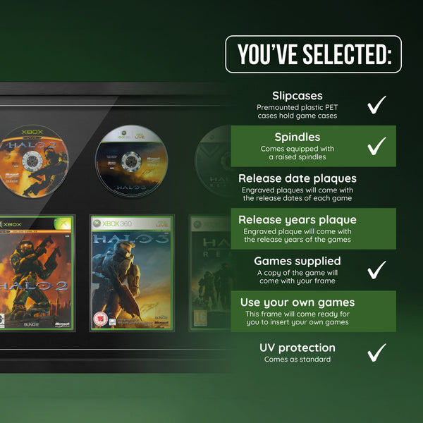La trilogie Halo + Reach (Xbox) - Jeux encadrés de la gamme d'exposition Quadrilogy 