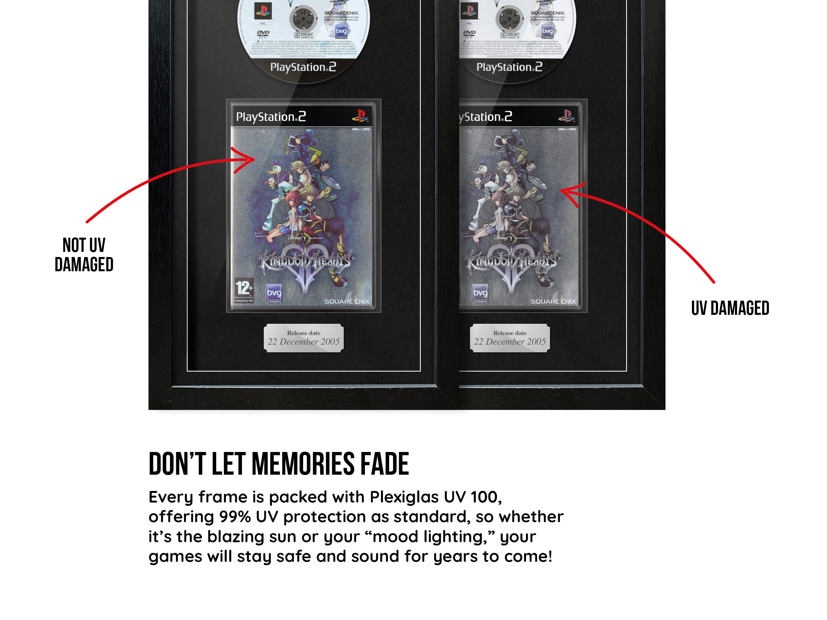 Kingdom Hearts 2 (PS2) Exhibition Range Framed Game - Frame-A-Game