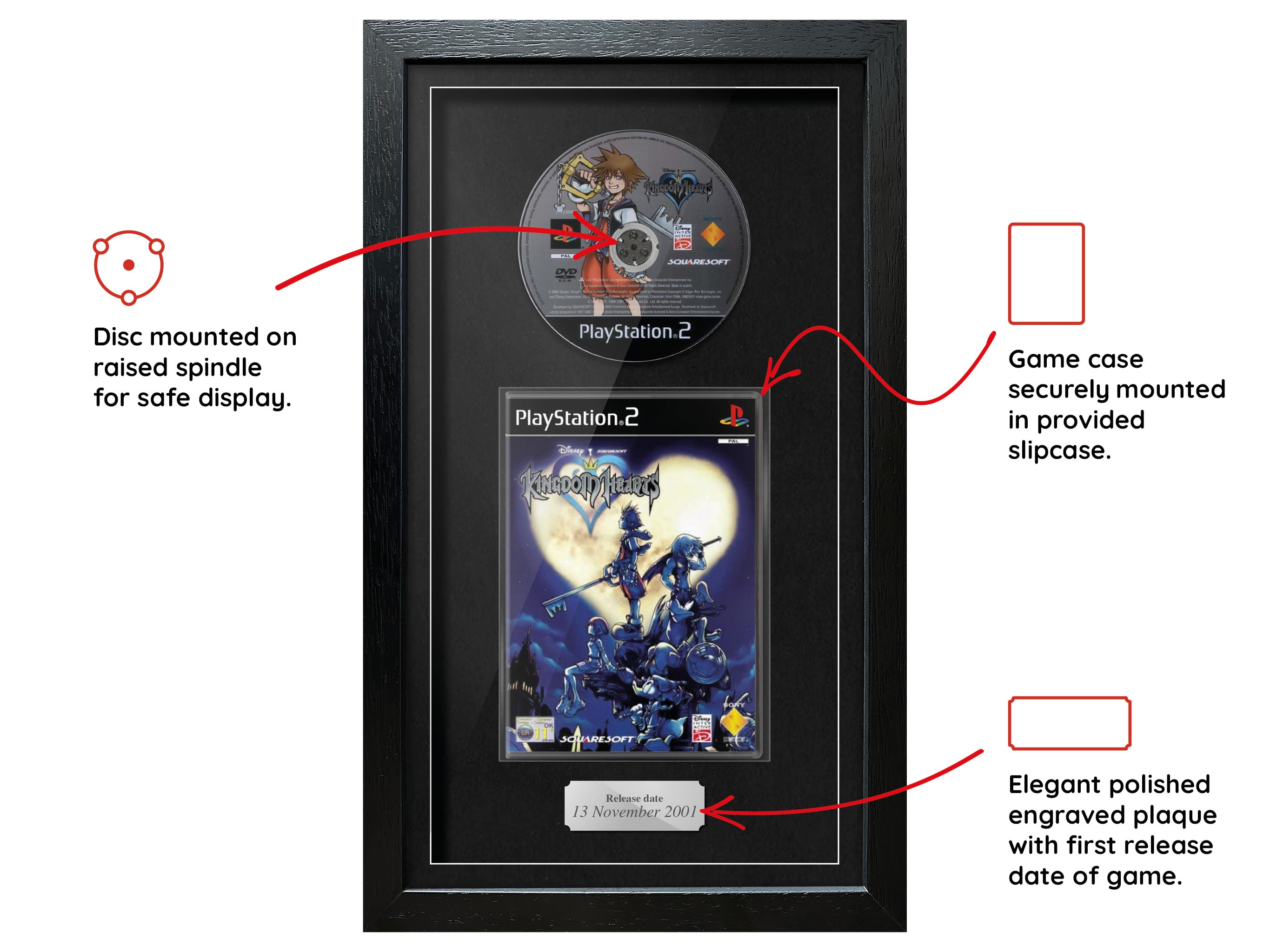 Kingdom Hearts (PS2) Exhibition Range Framed Game - Frame-A-Game