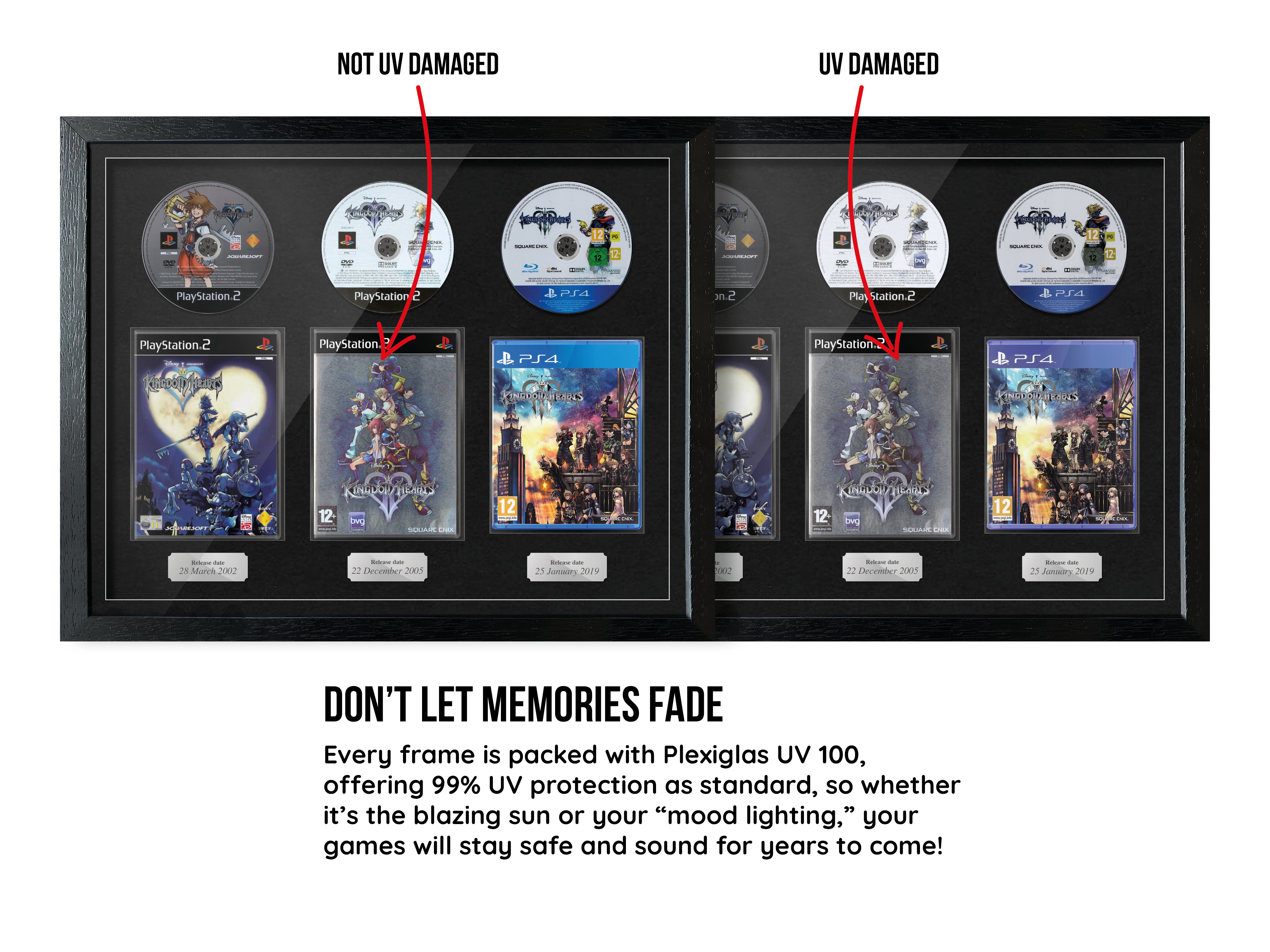 The Kingdom Hearts Trilogy (PS2/PS4) Exhibition Range Framed Games - Frame-A-Game