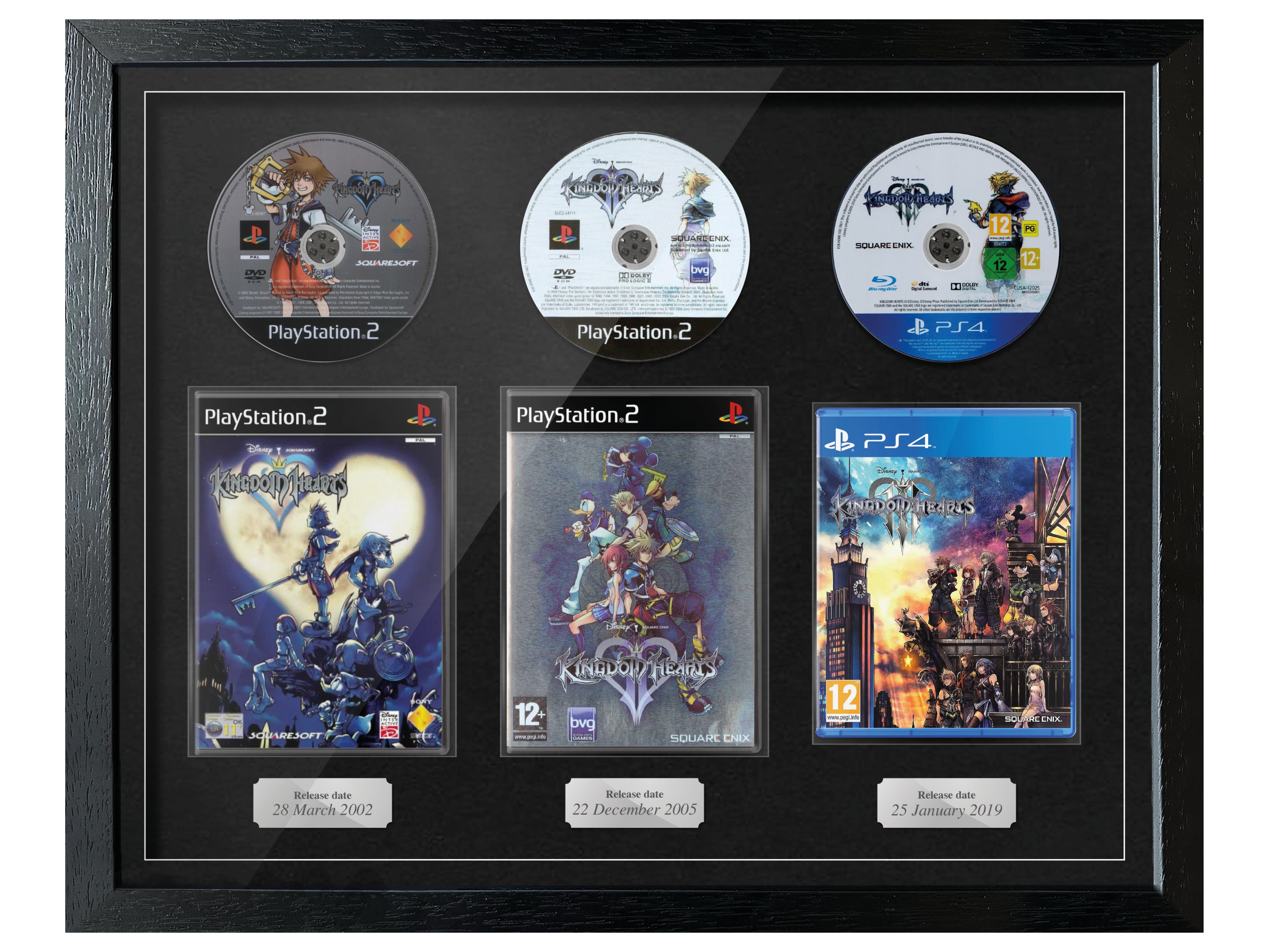 The Kingdom Hearts Trilogy (PS2/PS4) Exhibition Range Framed Games - Frame-A-Game