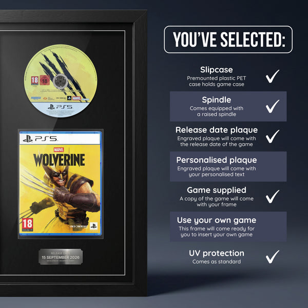 Marvel's Wolverine PS5 frame, game supplied with release date plaque