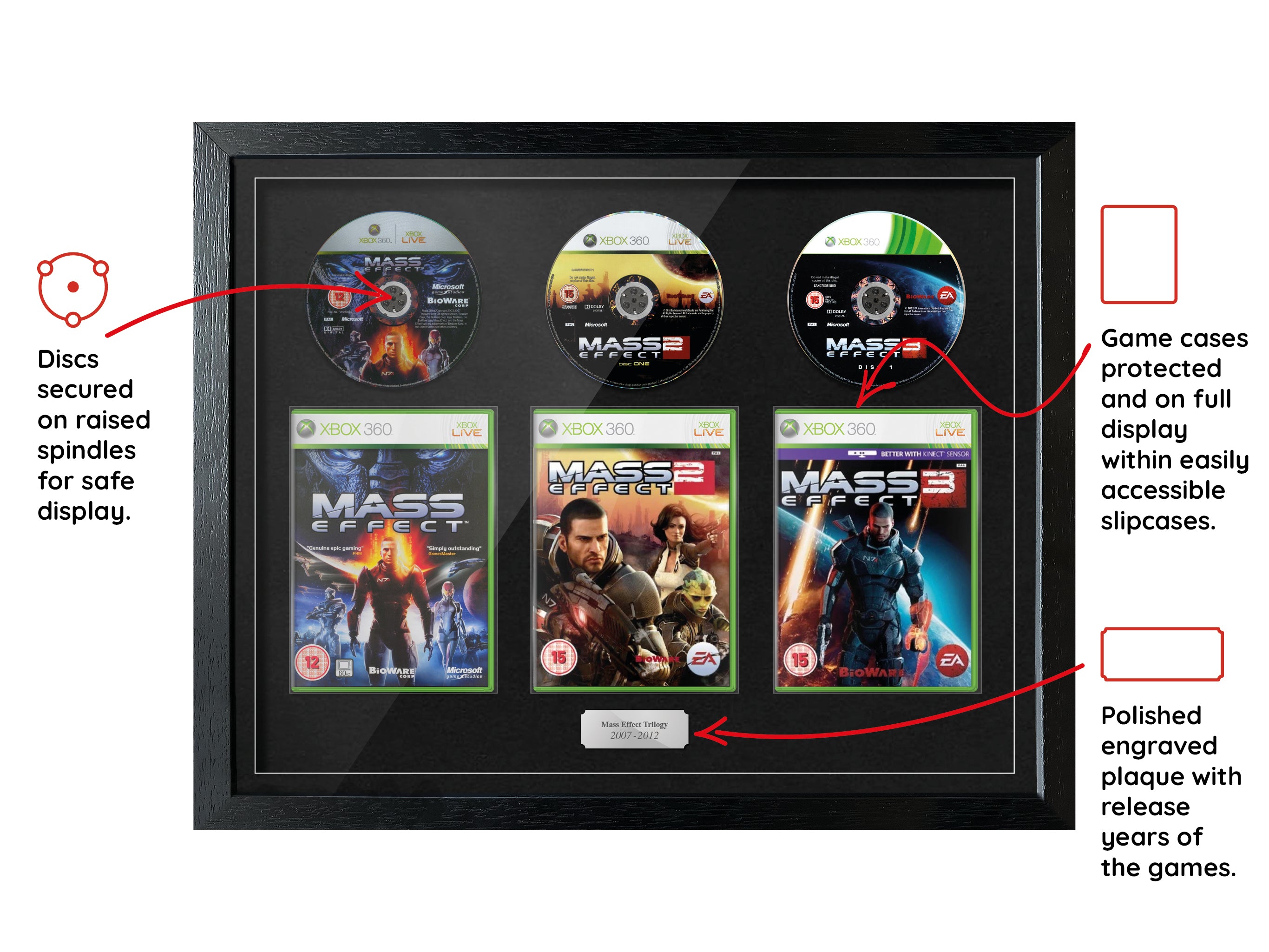 The Mass Effect Trilogy (Xbox 360) Exhibition Range Framed Games - Frame-A-Game