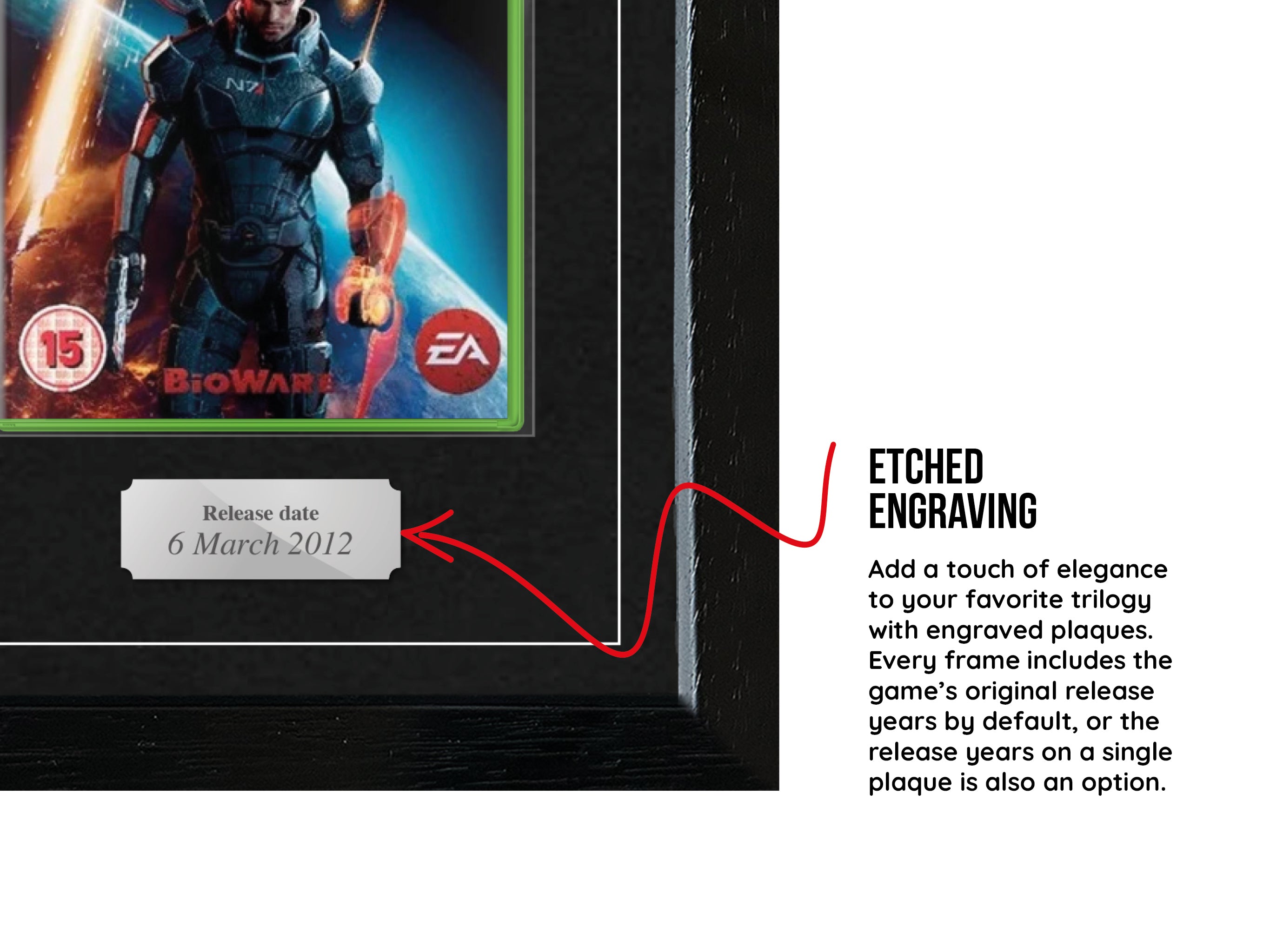 The Mass Effect Trilogy (Xbox 360) Exhibition Range Framed Games - Frame-A-Game