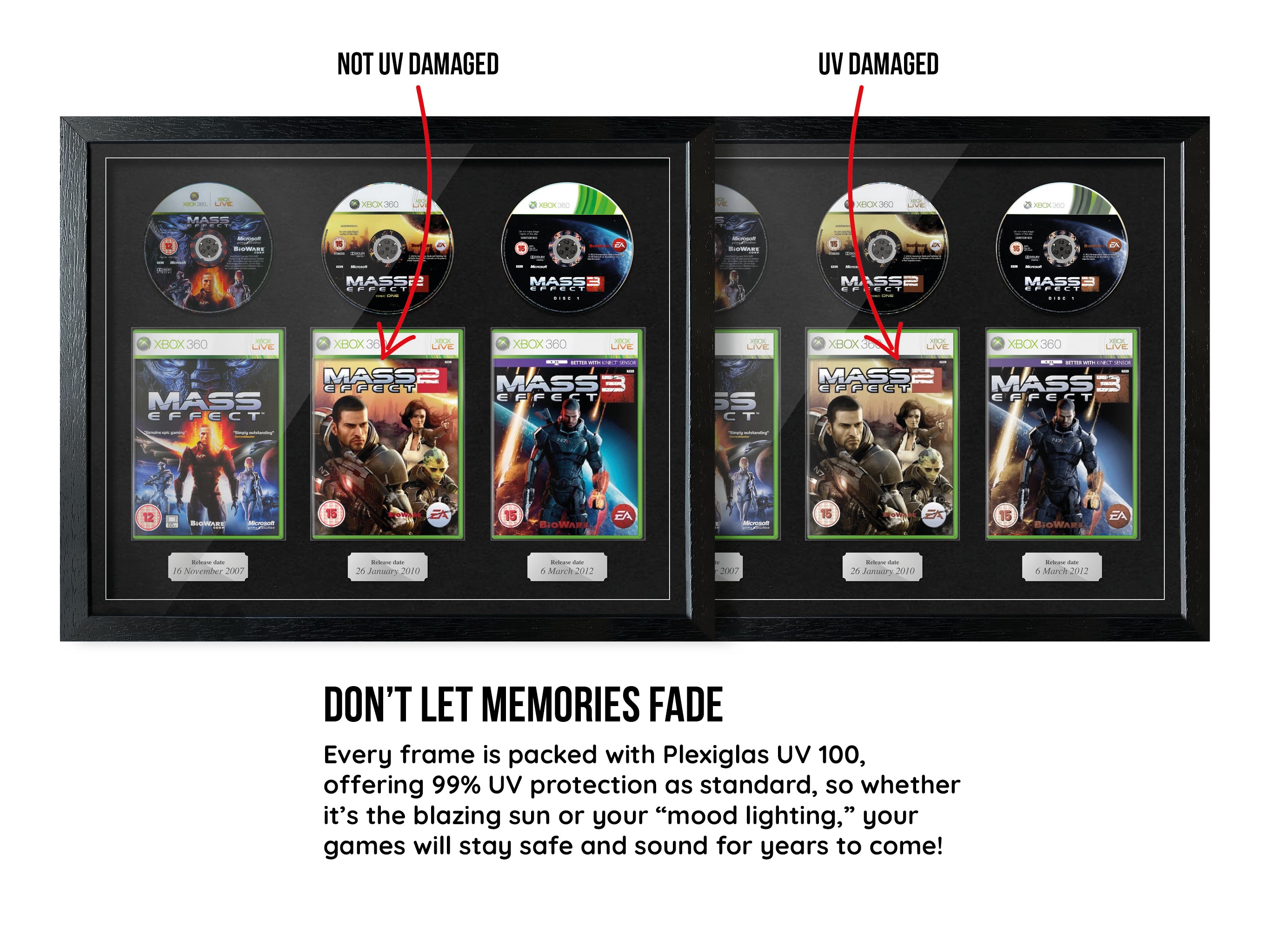 The Mass Effect Trilogy (Xbox 360) Exhibition Range Framed Games - Frame-A-Game