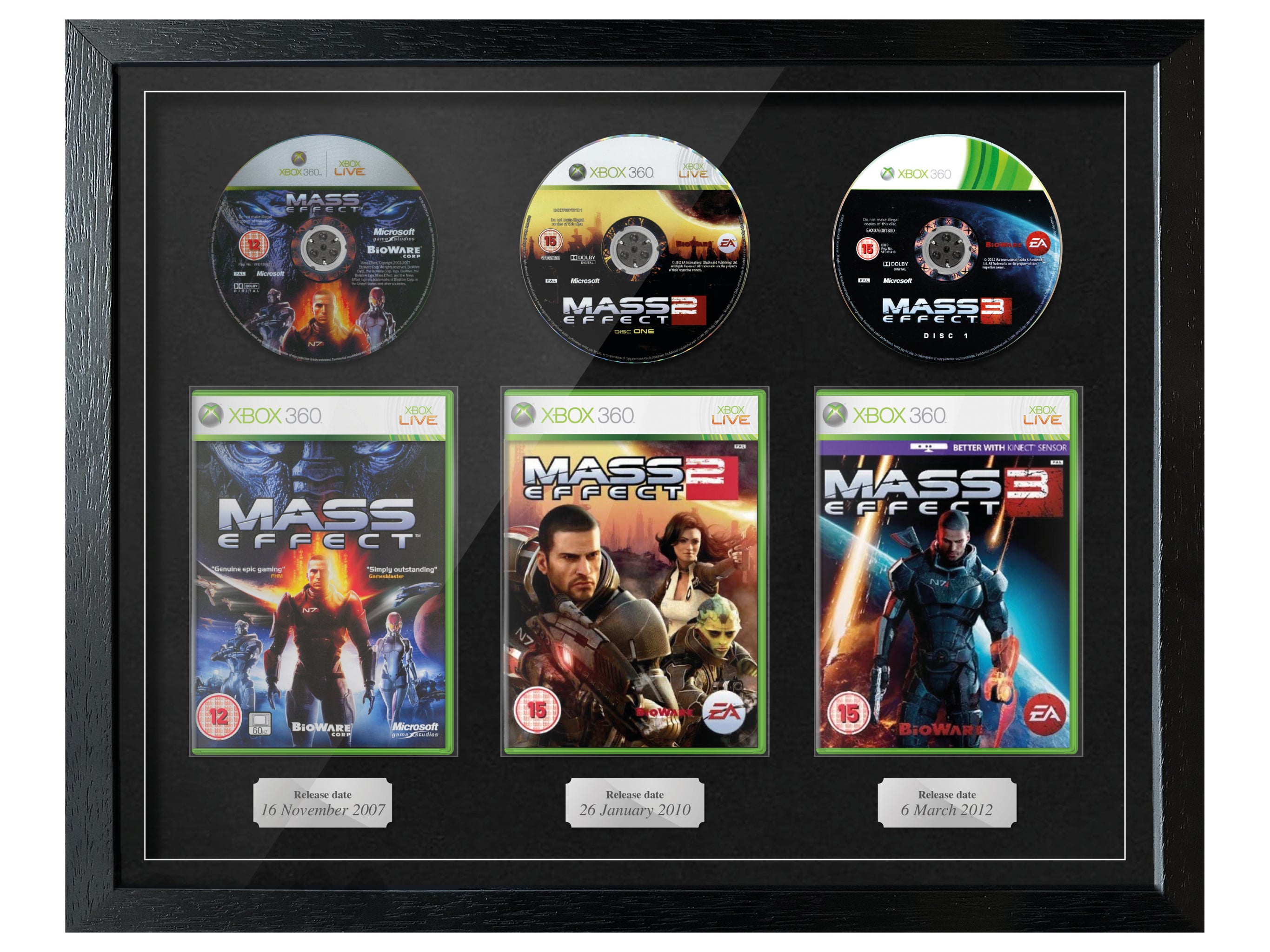 The Mass Effect Trilogy (Xbox 360) Exhibition Range Framed Games - Frame-A-Game