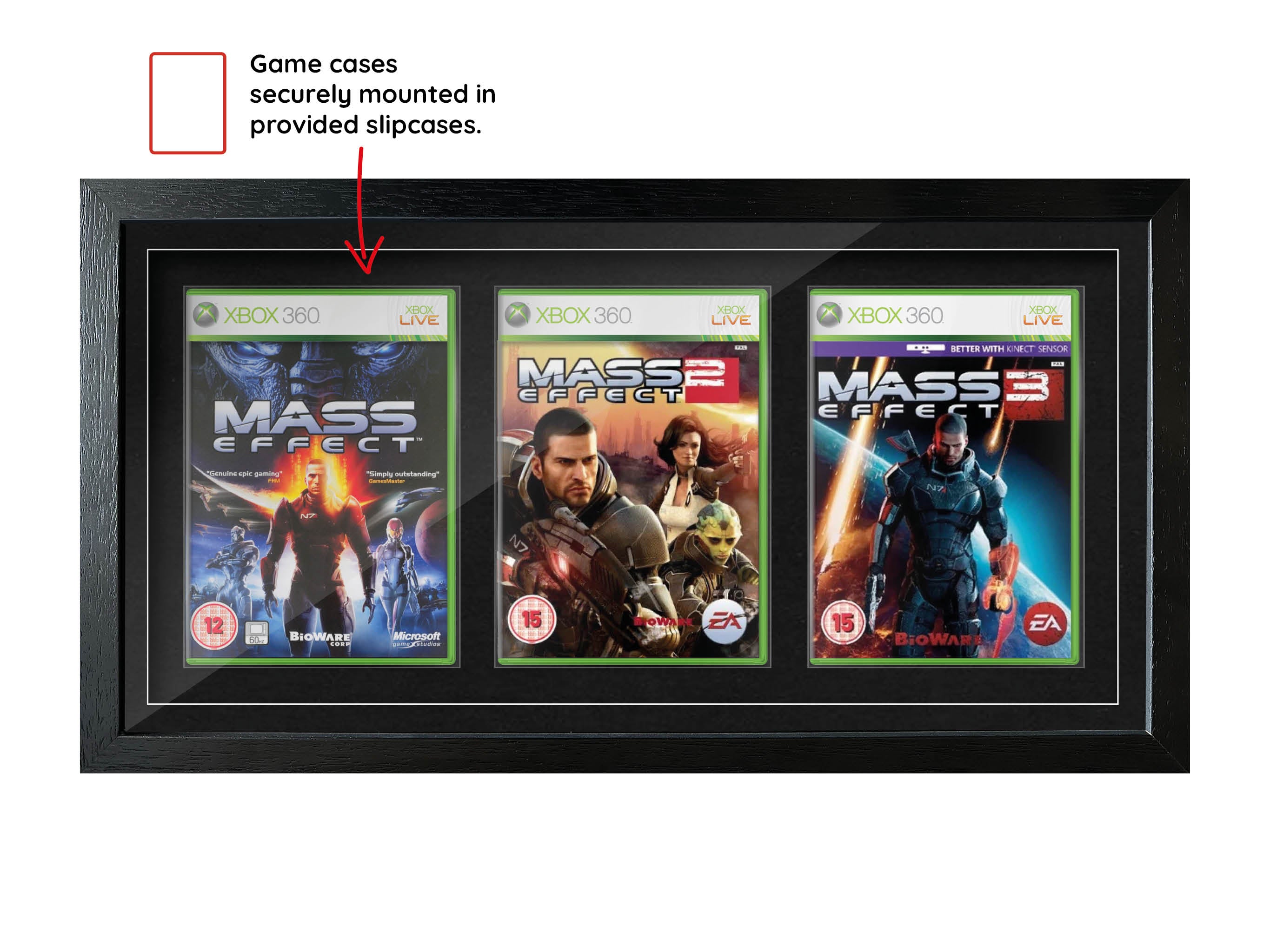 The Mass Effect Trilogy (Xbox 360) Exhibition Range Framed Games - Frame-A-Game