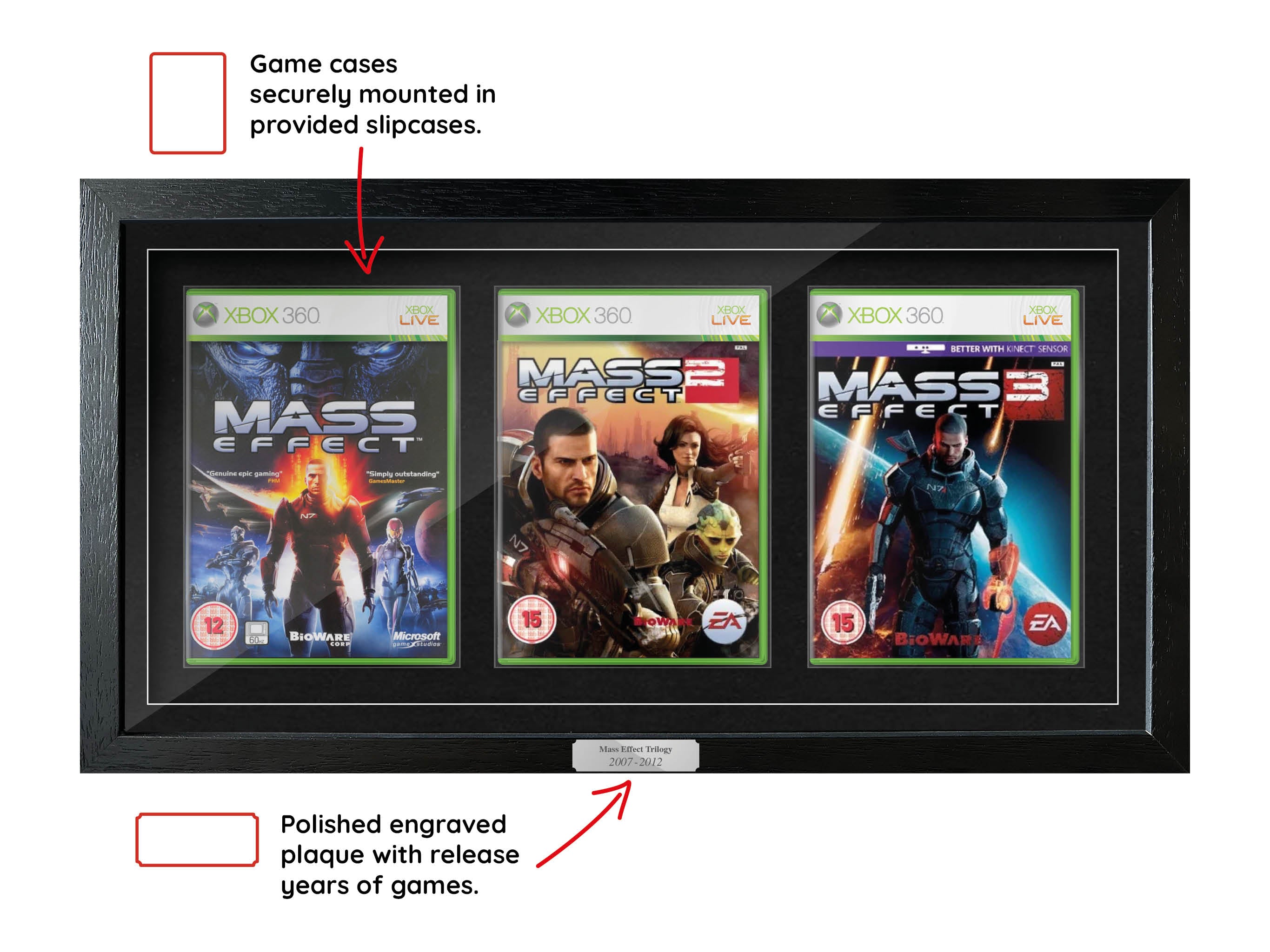 The Mass Effect Trilogy (Xbox 360) Exhibition Range Framed Games - Frame-A-Game