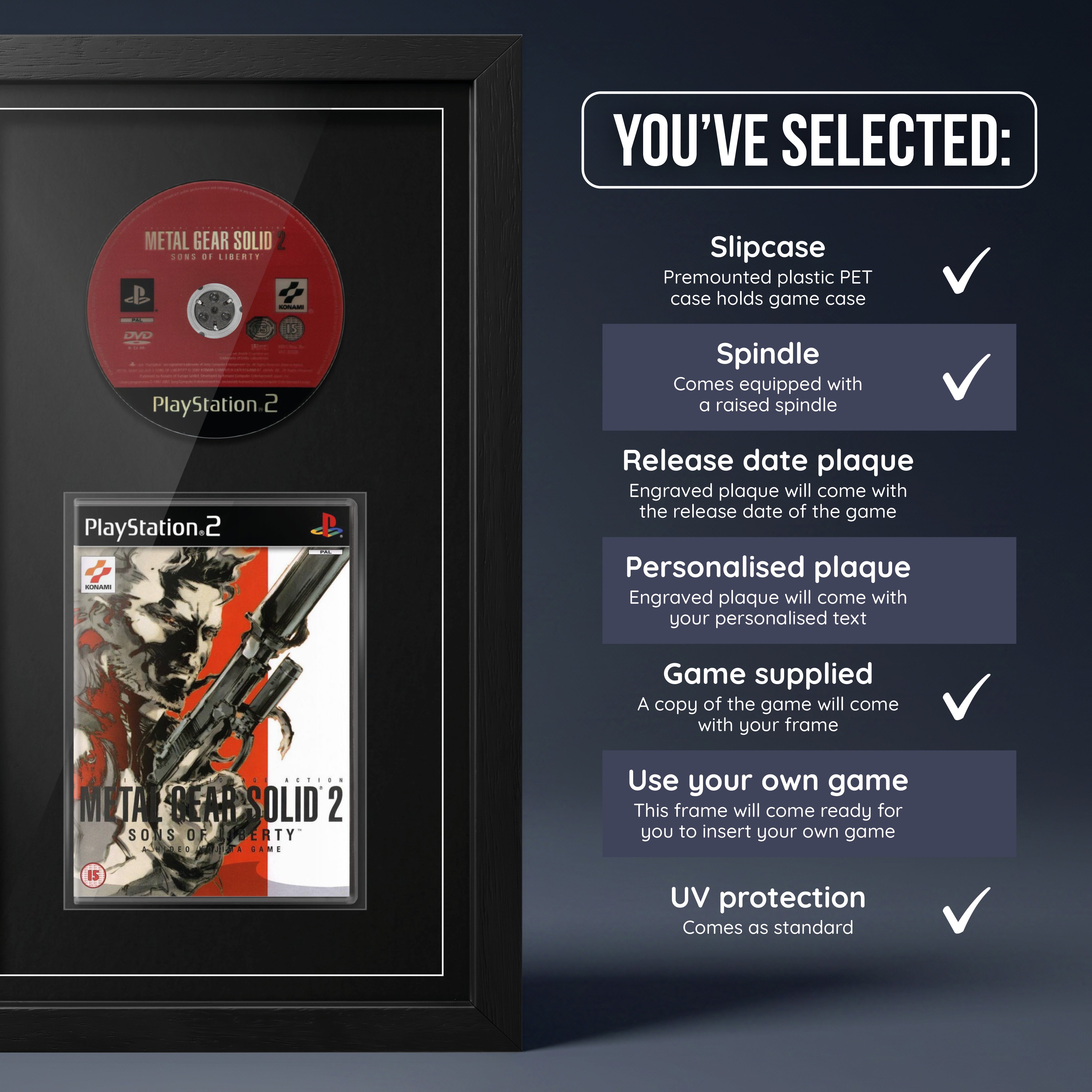 Metal Gear Solid 2 : Sons of Liberty (PS2) Jeu encadré de la gamme Exhibition Range 