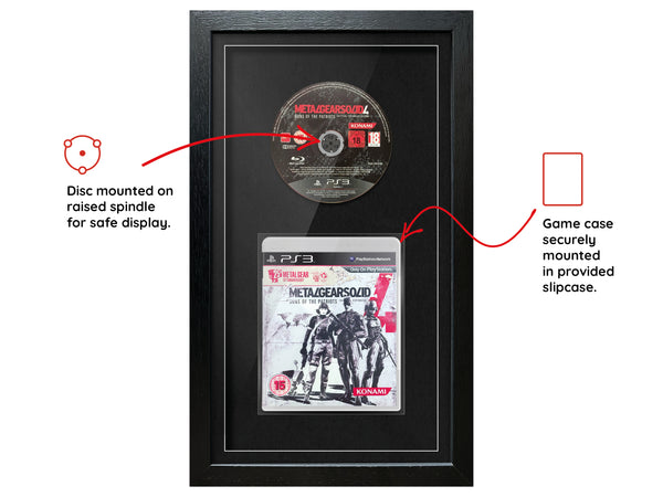 Metal Gear Solid 4: Guns of the Patriots 25th Anniversary Edition (PS3) Exhibition Range Framed Game - Frame-A-Game