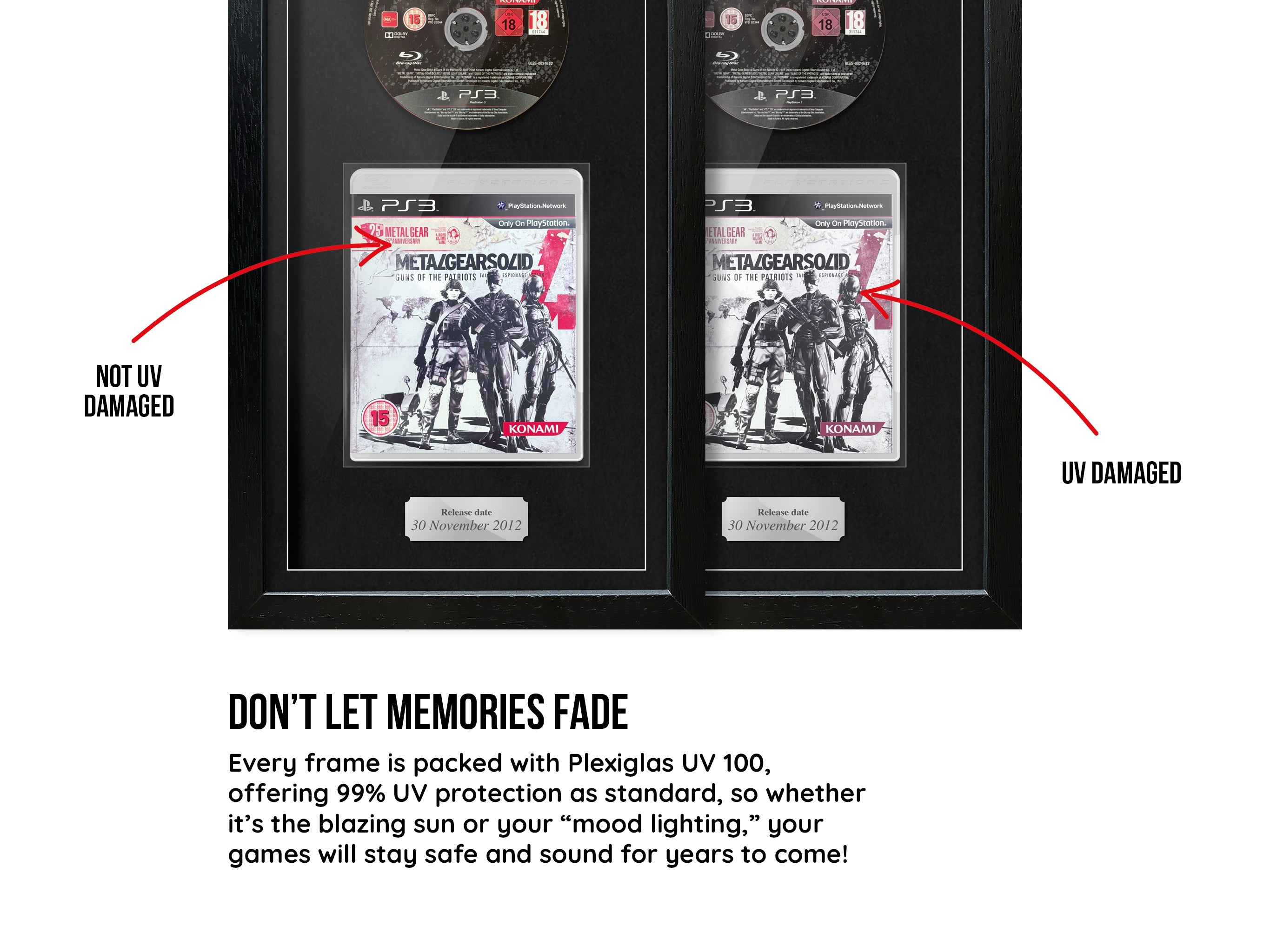 Metal Gear Solid 4: Guns of the Patriots 25th Anniversary Edition (PS3) Exhibition Range Framed Game - Frame-A-Game