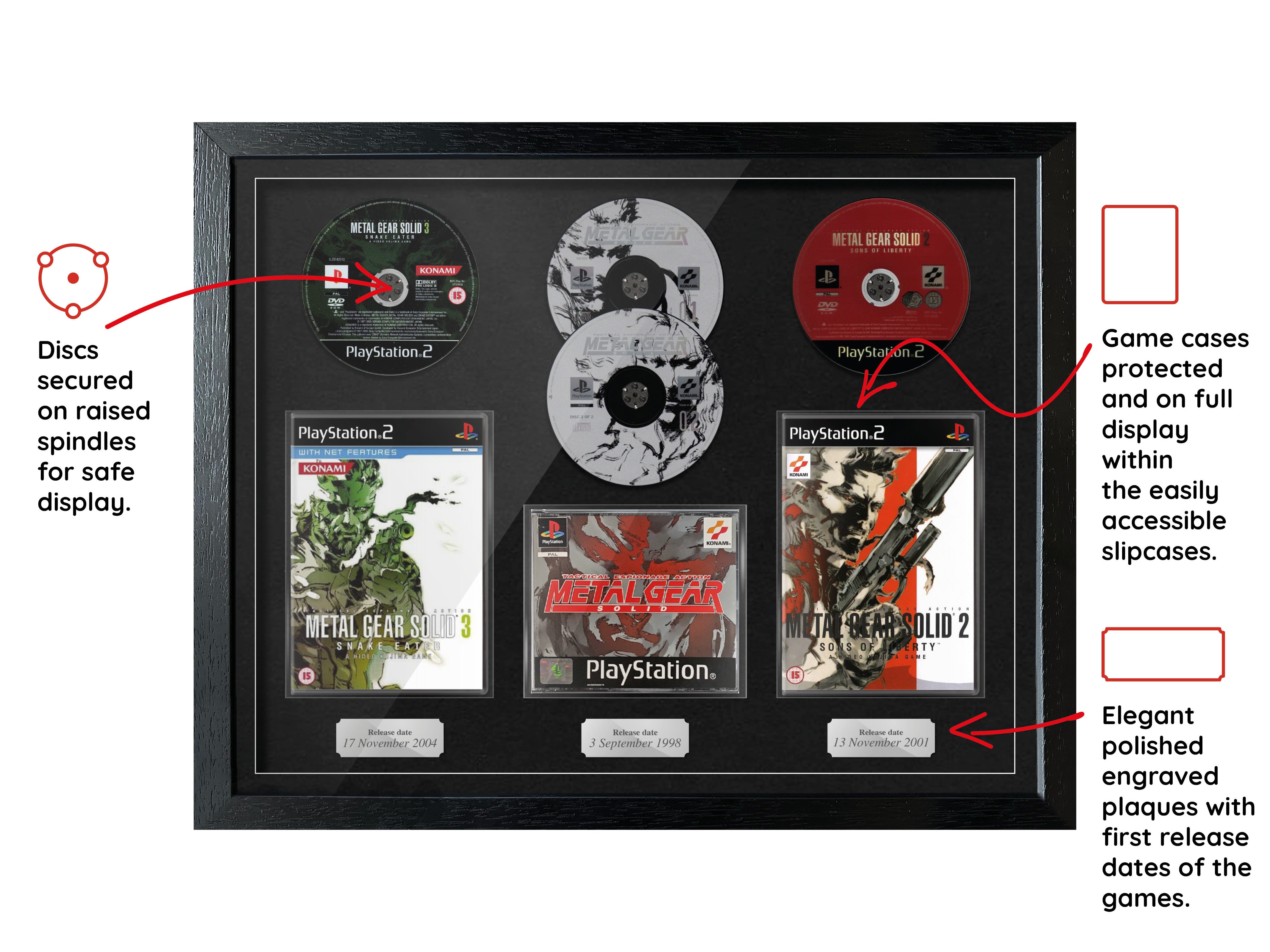The Metal Gear Solid Trilogy (PS1/PS2) Exhibition Range Framed Games - Frame-A-Game
