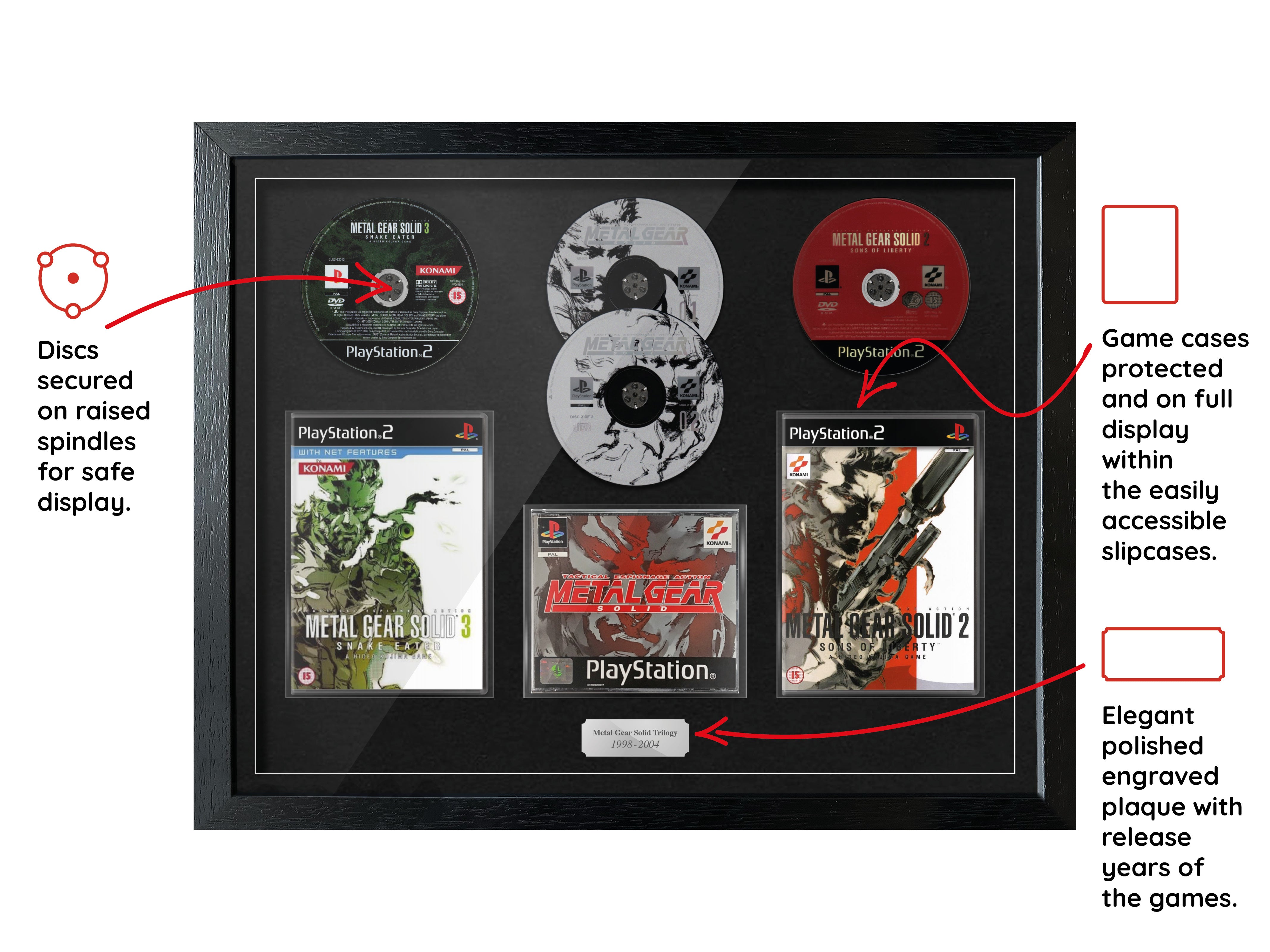 The Metal Gear Solid Trilogy (PS1/PS2) Exhibition Range Framed Games - Frame-A-Game