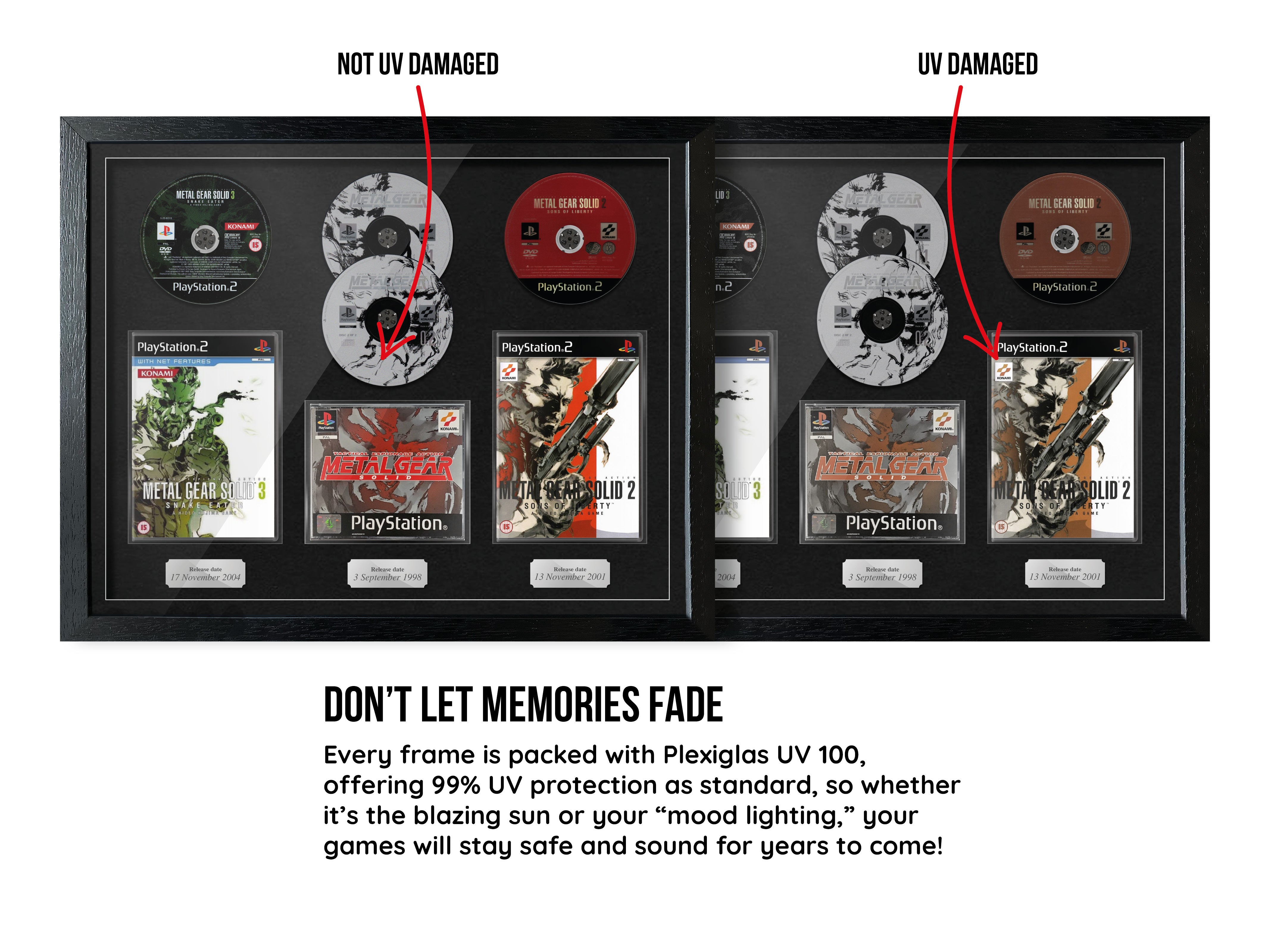 The Metal Gear Solid Trilogy (PS1/PS2) Exhibition Range Framed Games - Frame-A-Game