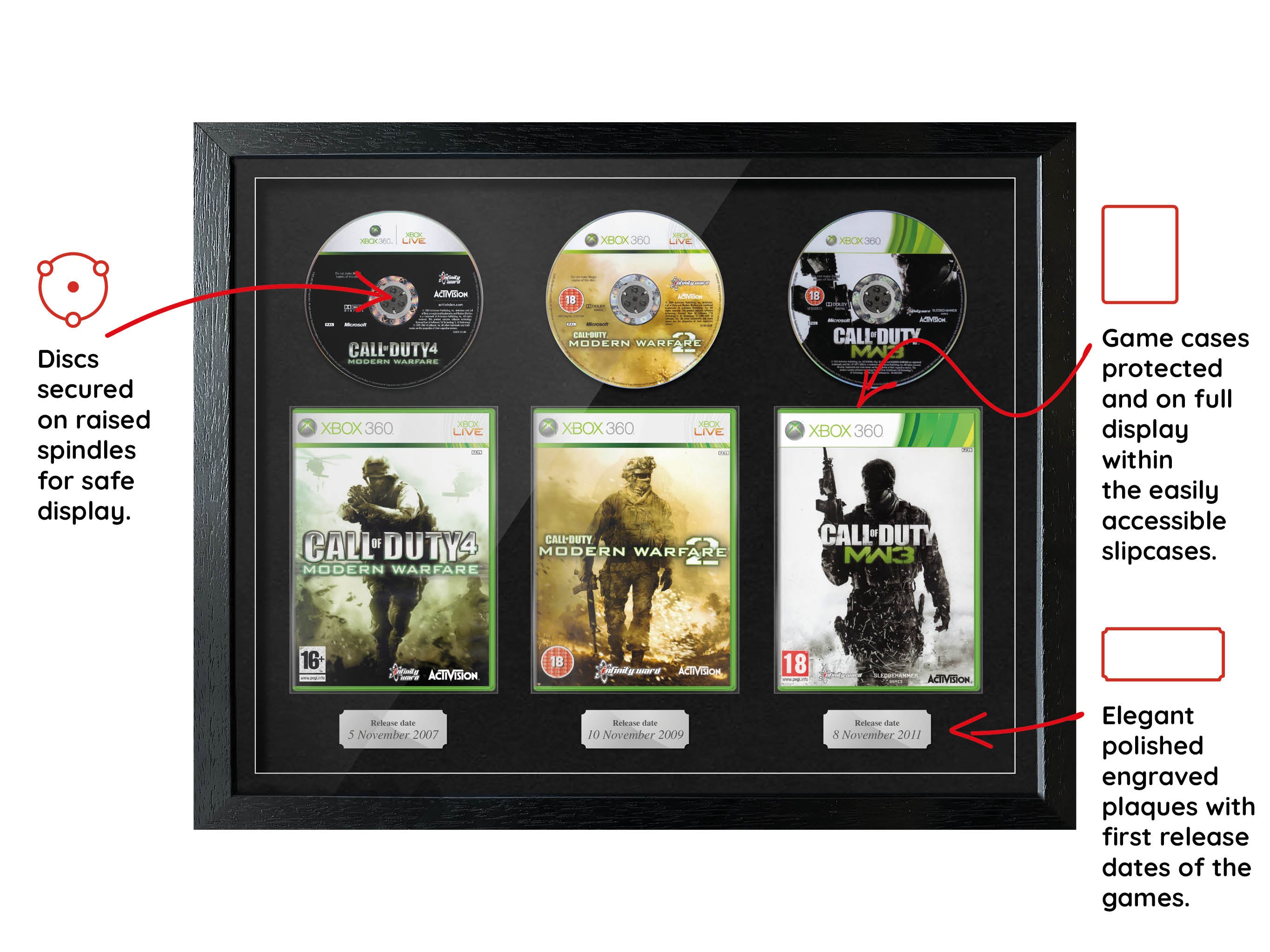The Modern Warfare Trilogy (Xbox 360) Exhibition Range Framed Games - Frame-A-Game