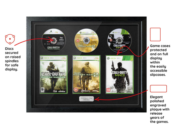 The Modern Warfare Trilogy (Xbox 360) Exhibition Range Framed Games - Frame-A-Game