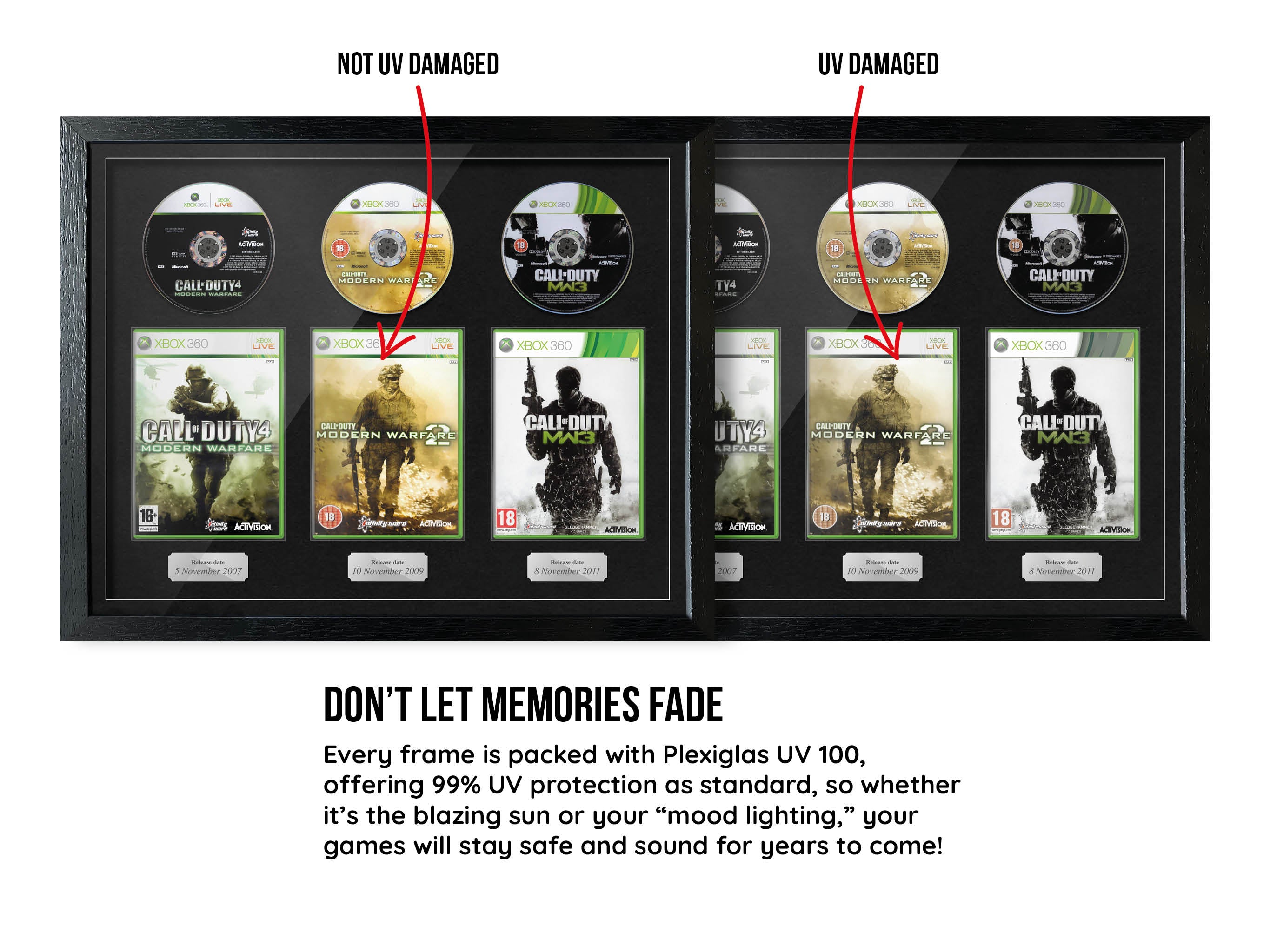 The Modern Warfare Trilogy (Xbox 360) Exhibition Range Framed Games - Frame-A-Game