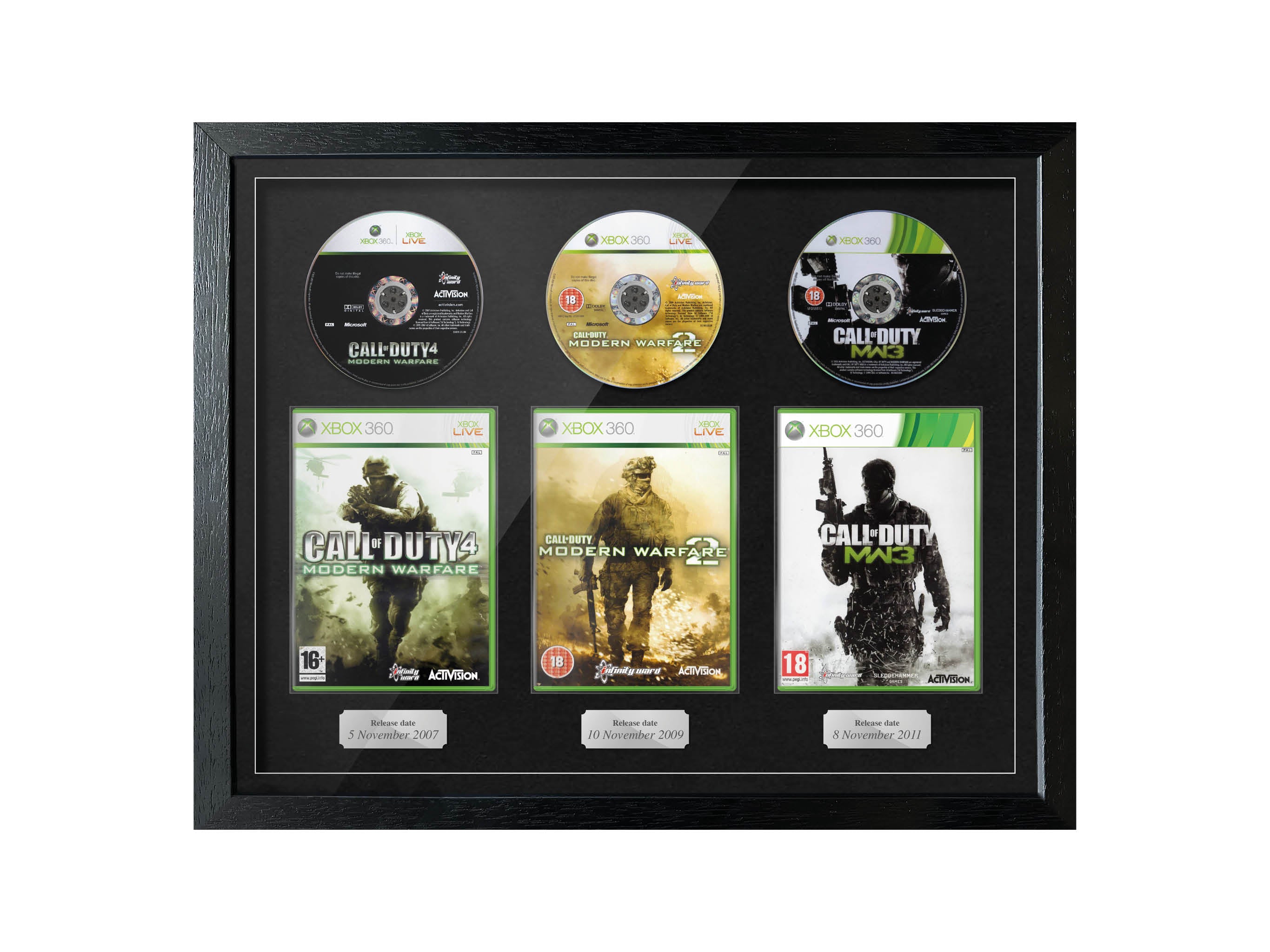 The Modern Warfare Trilogy (Xbox 360) Exhibition Range Framed Games - Frame-A-Game