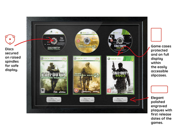 The Modern Warfare Trilogy (Xbox 360) Exhibition Range Framed Games - Frame-A-Game