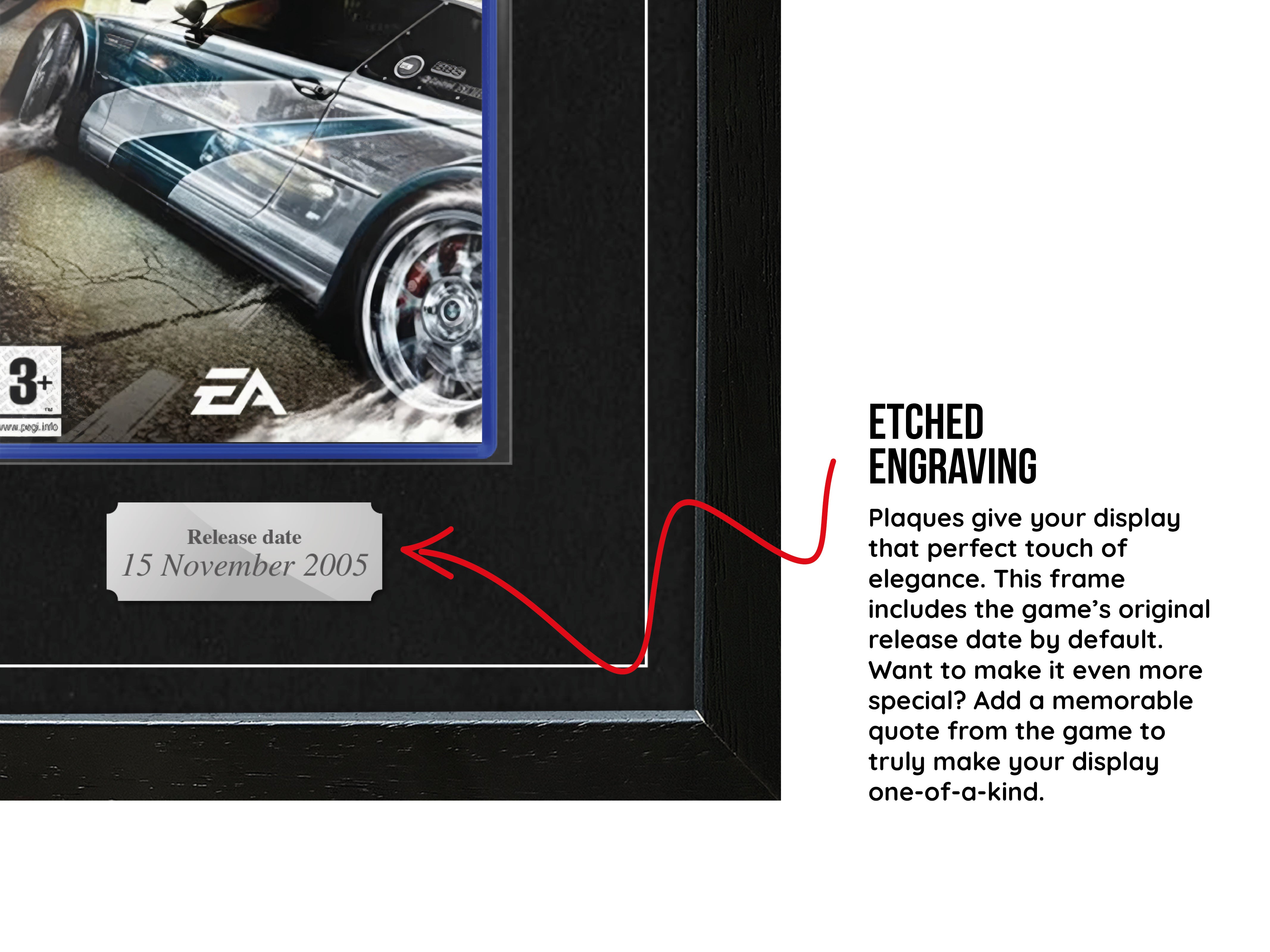 Need For Speed: Most Wanted (PS2) Exhibition Range Framed Game (Damaged sleeve) - Frame-A-Game