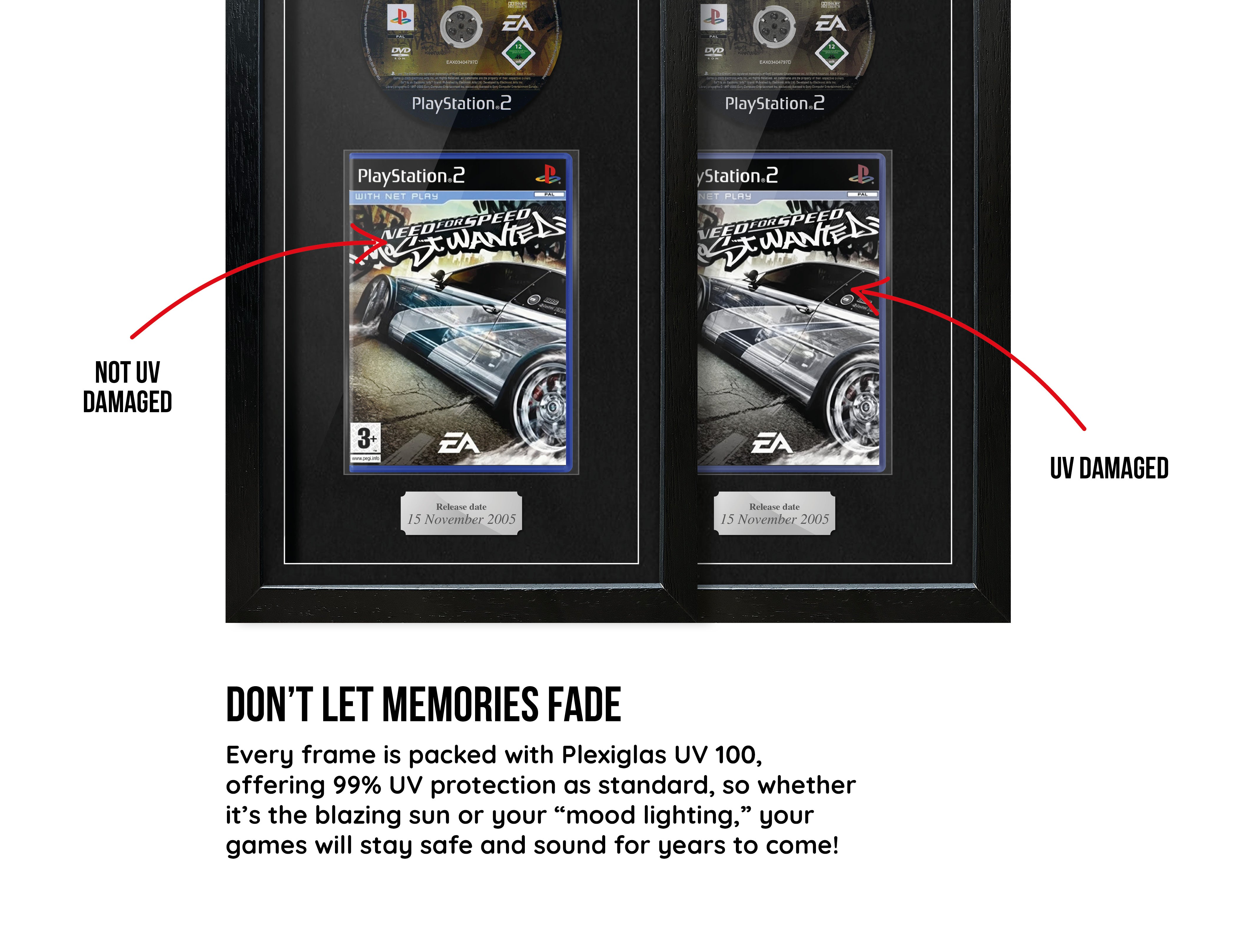 Need For Speed: Most Wanted (PS2) Exhibition Range Framed Game (Damaged sleeve) - Frame-A-Game
