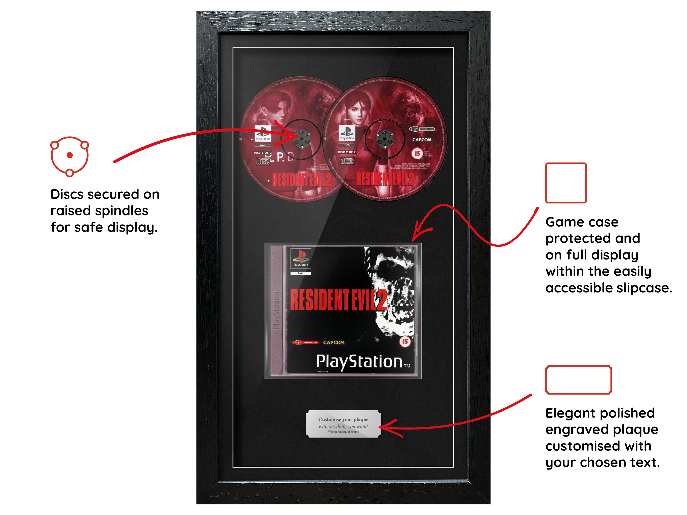 Resident Evil 2 (PS1) Exhibition Range Framed Game - Frame-A-Game
