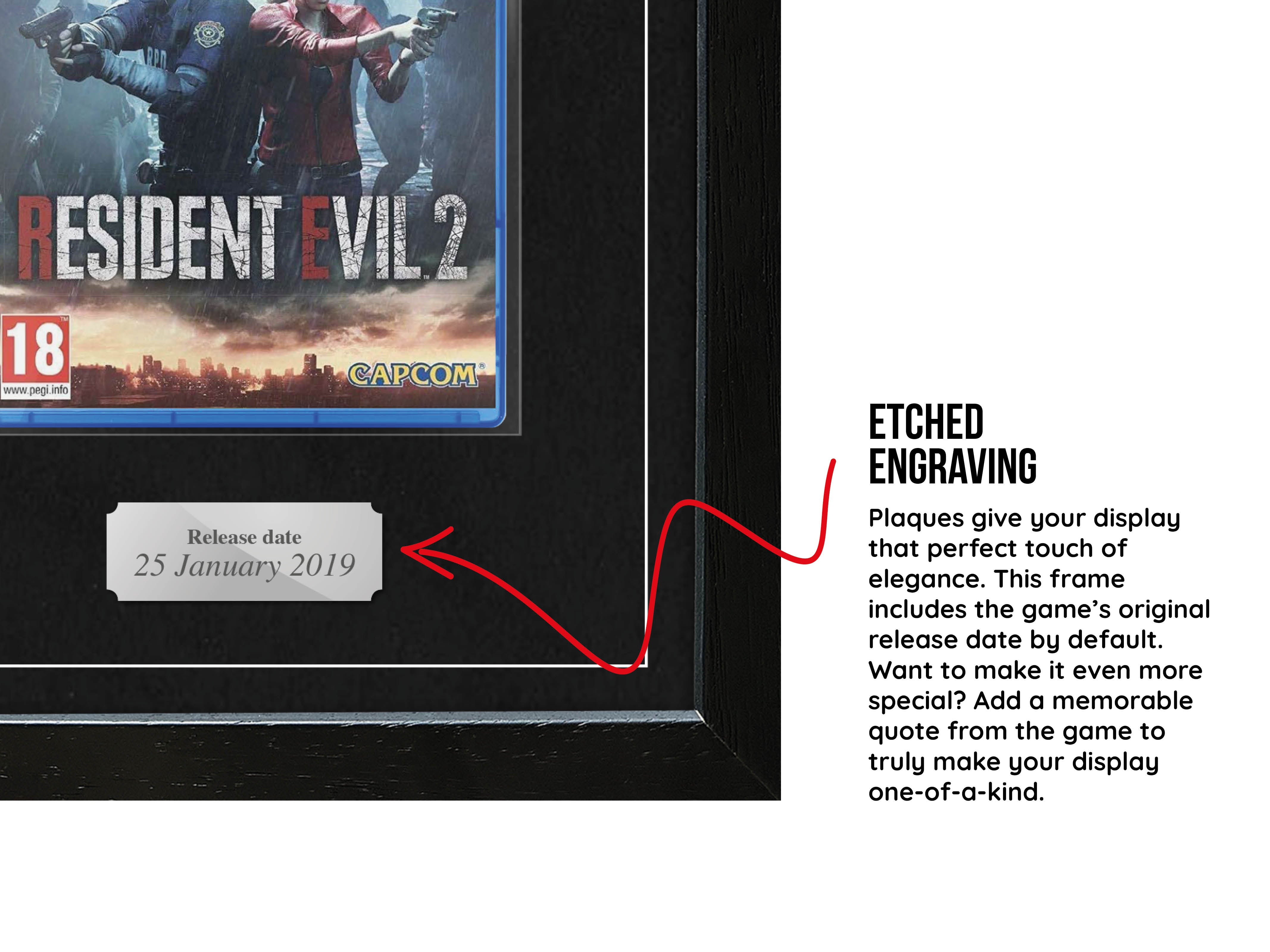 Resident Evil 2 (PS4) Exhibition Range Framed Game - Frame-A-Game